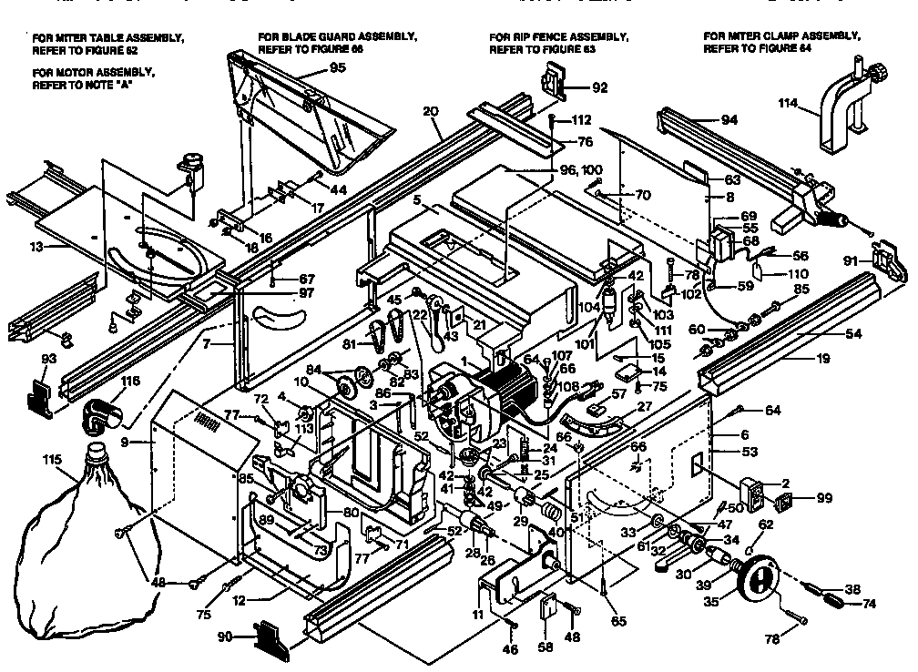 Craftsman 113 Table Saw Parts Diagram