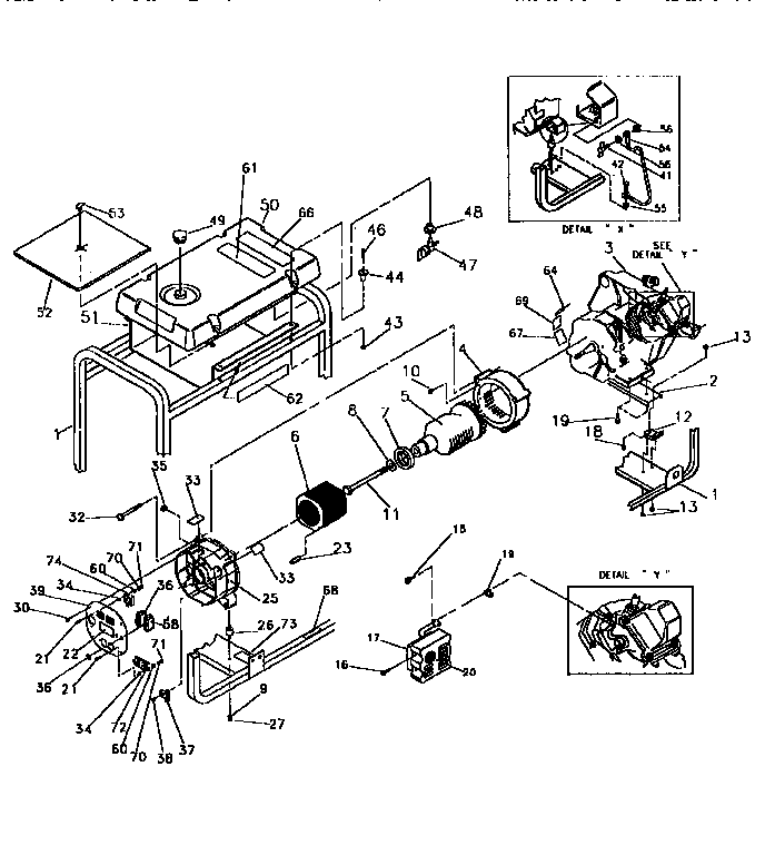 ENGINE GN191 6.5HP Diagram & Parts List for Model 580326720 Craftsman ...