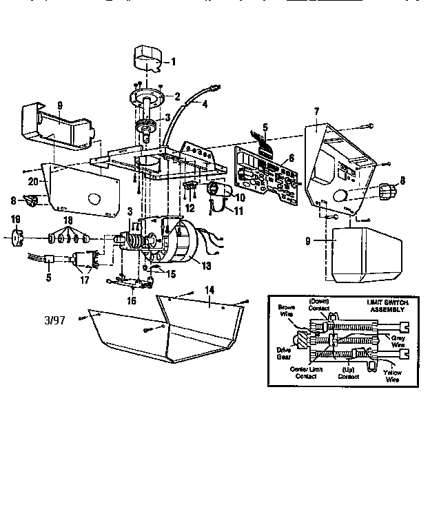 Garage Door Opener Parts Schematic Diagram Nice Place To