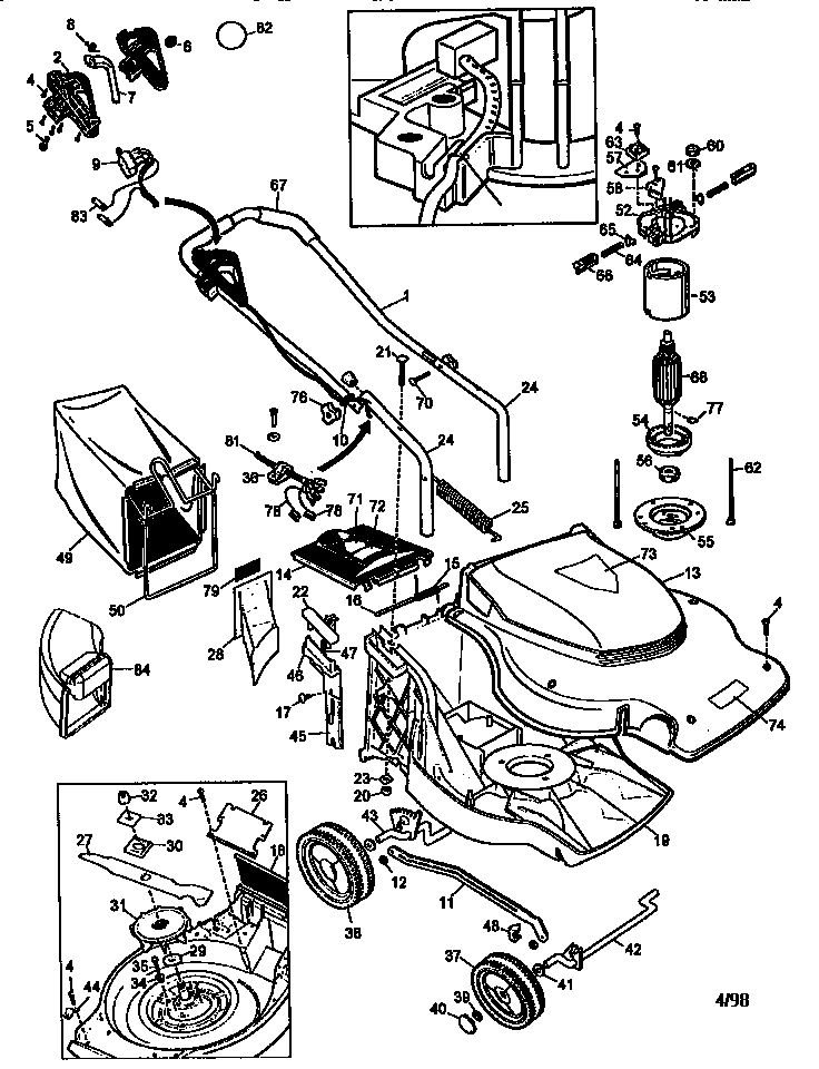 craftsman electric mulching lawn mower parts