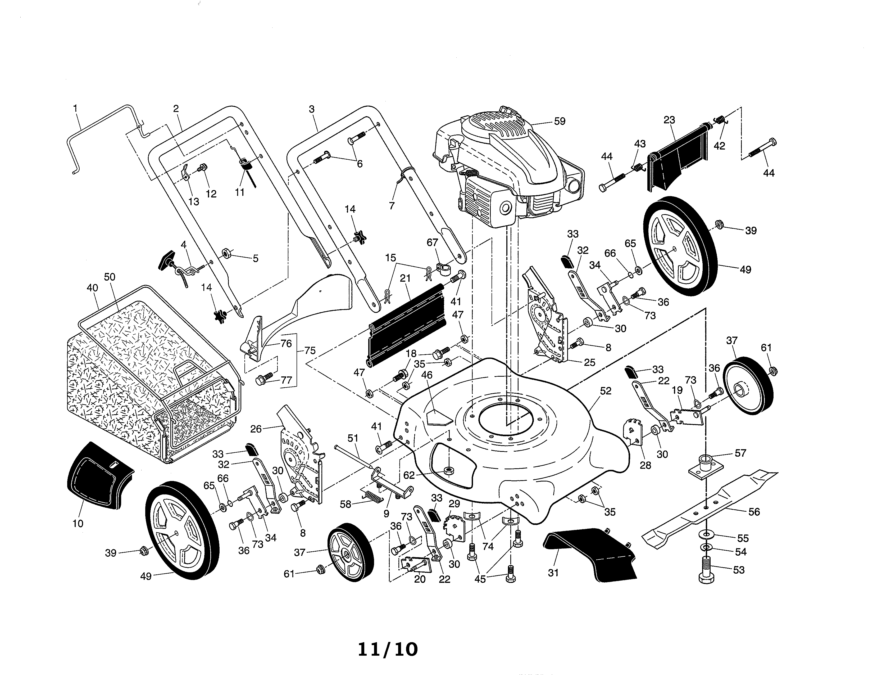 ARIENS LAWN MOWER Parts | Model 96136001100 | Sears PartsDirect