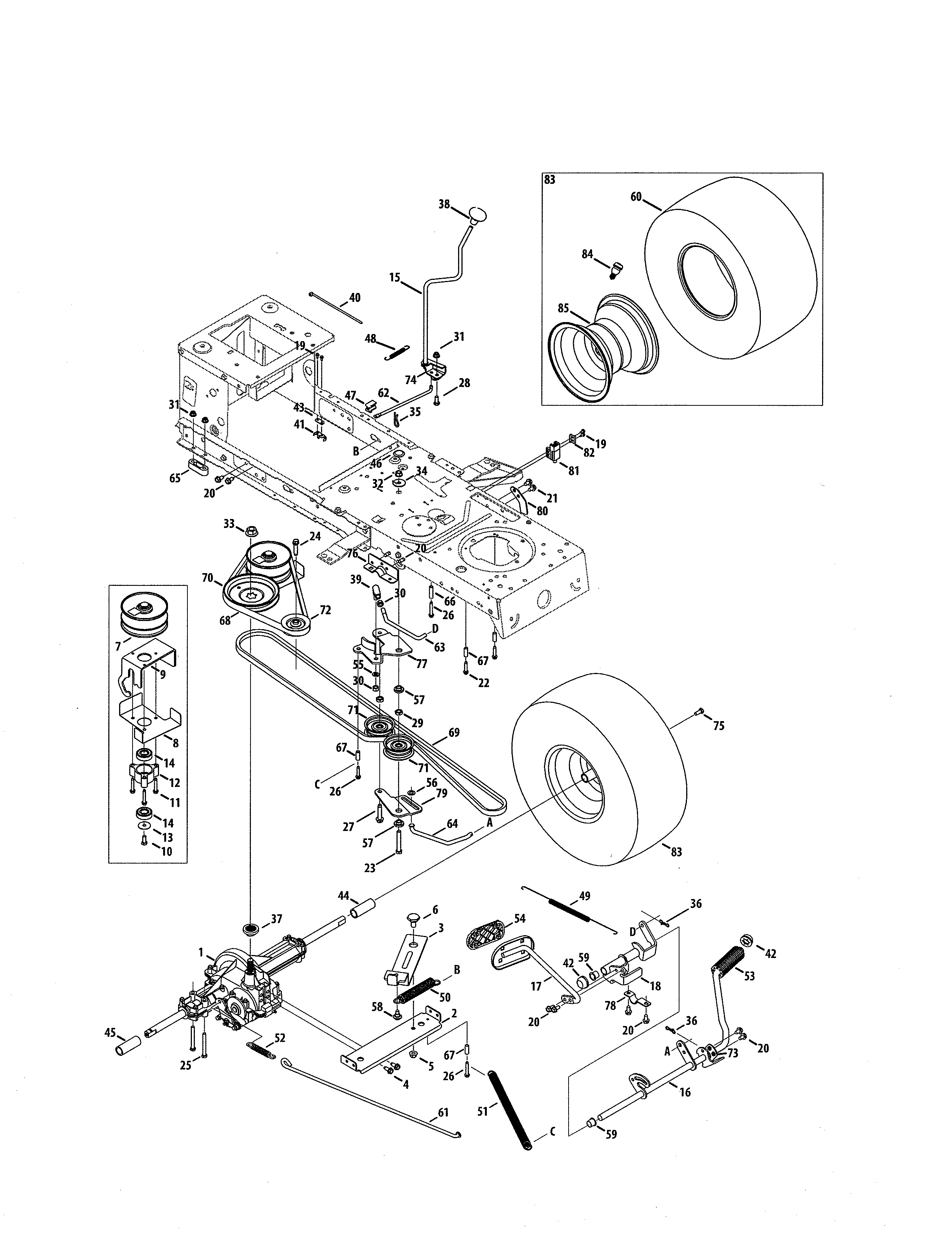 craftsman t1600 parts