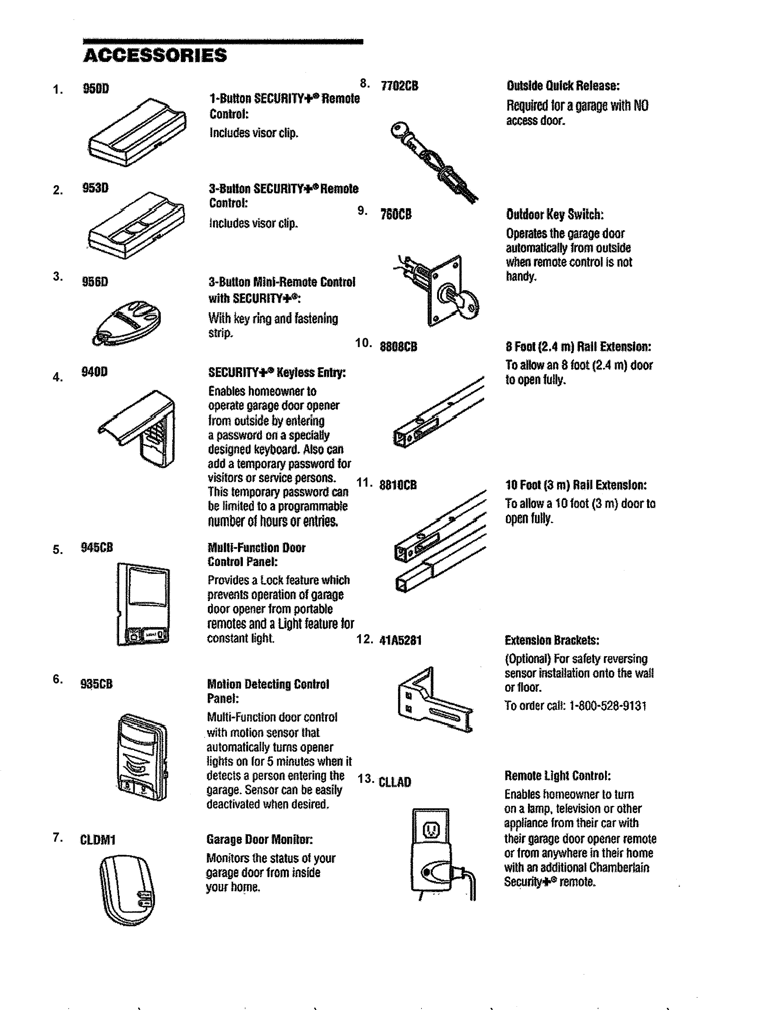 Chamberlain Model 248739 Garage Door Opener Genuine Parts