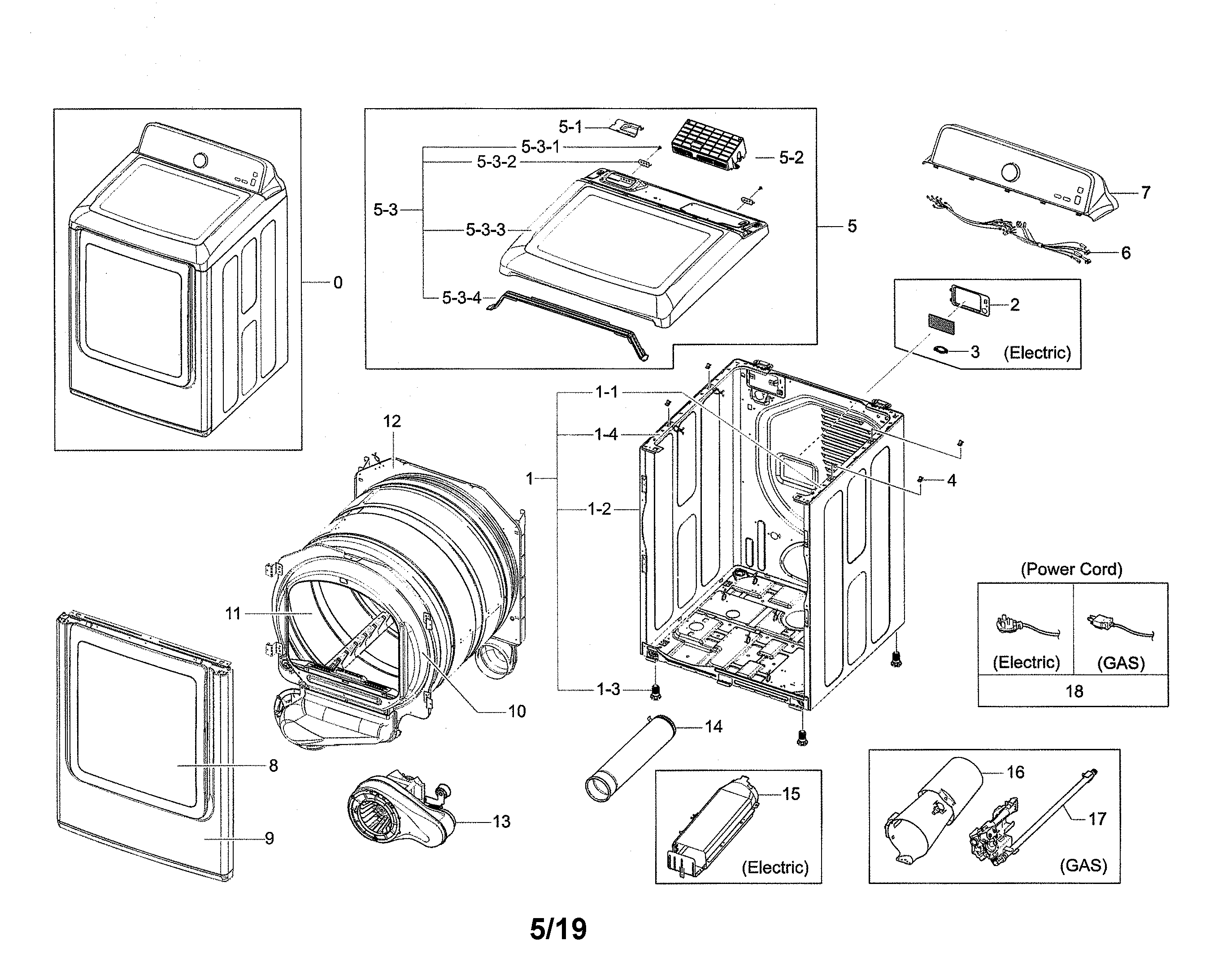 Samsung Dv40j3000ew A2 01 Dryer Parts Sears Partsdirect