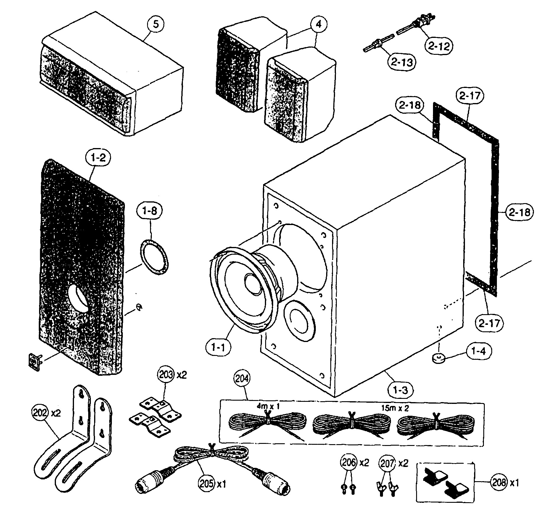 SPEAKERS Diagram & Parts List for Model NXSW10 Yamaha ... speaker parts diagram 