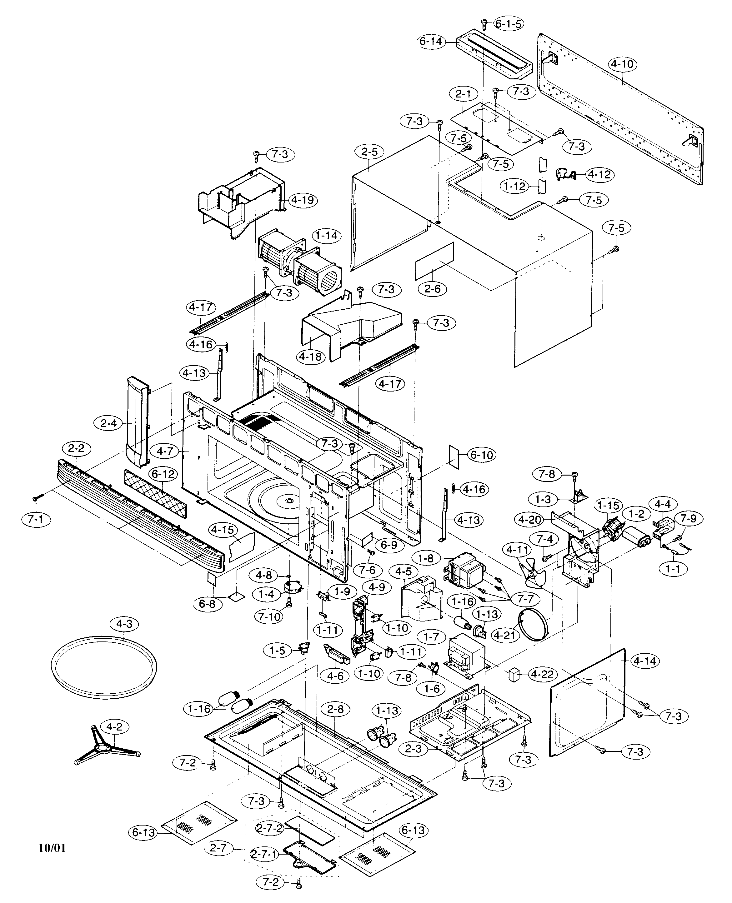 sharp carousel microwave parts diagram