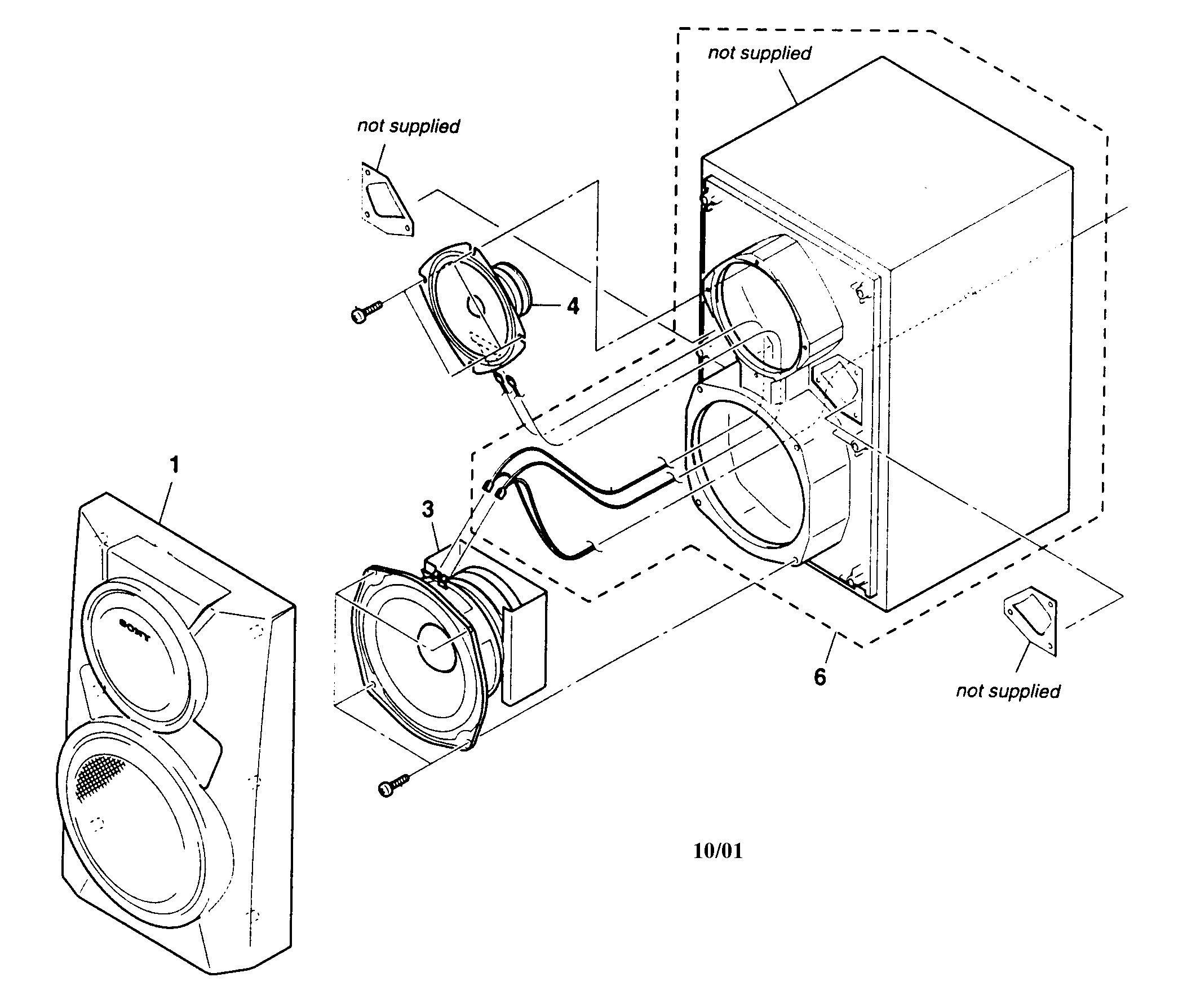 SONY SONY SPEAKER SYSTEM Parts | Model SSBX3 | Sears ... speaker parts diagram 
