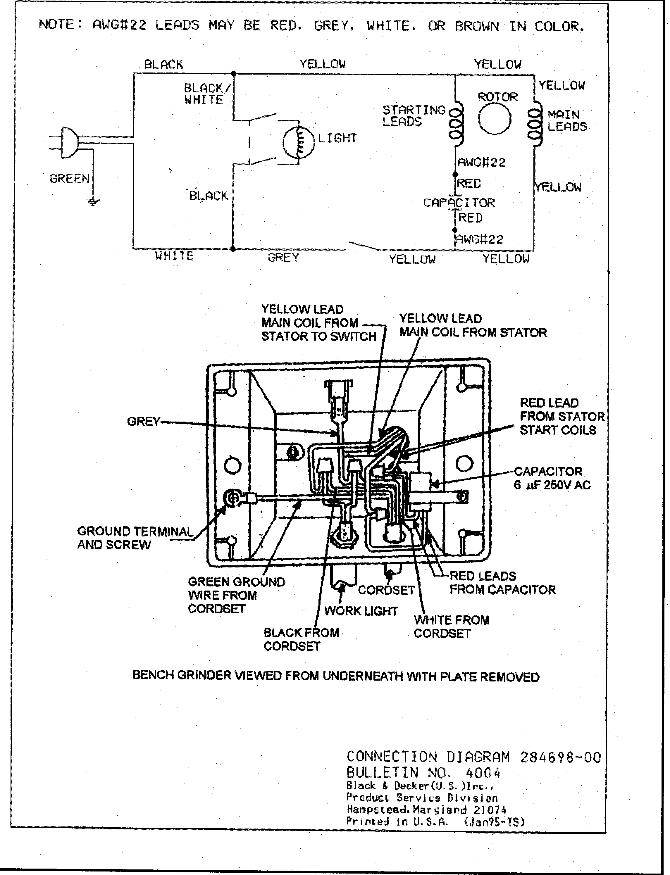 Wiring Diagram For A Bench Grinder - Complete Wiring Schemas