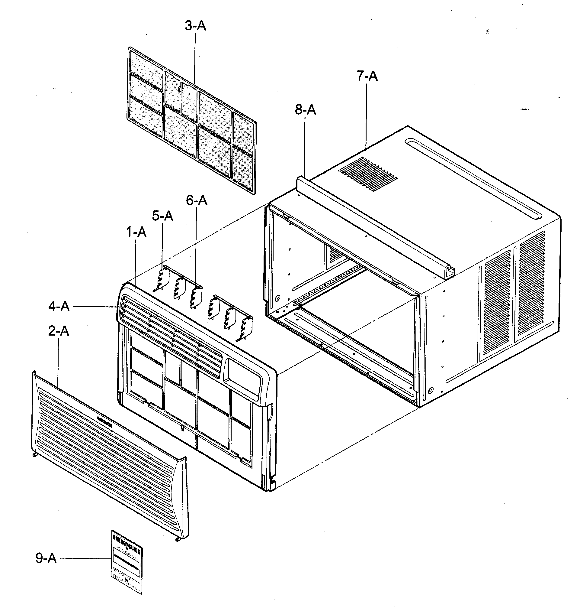 Kenmore model 58075151500 air conditioner -room genuine parts