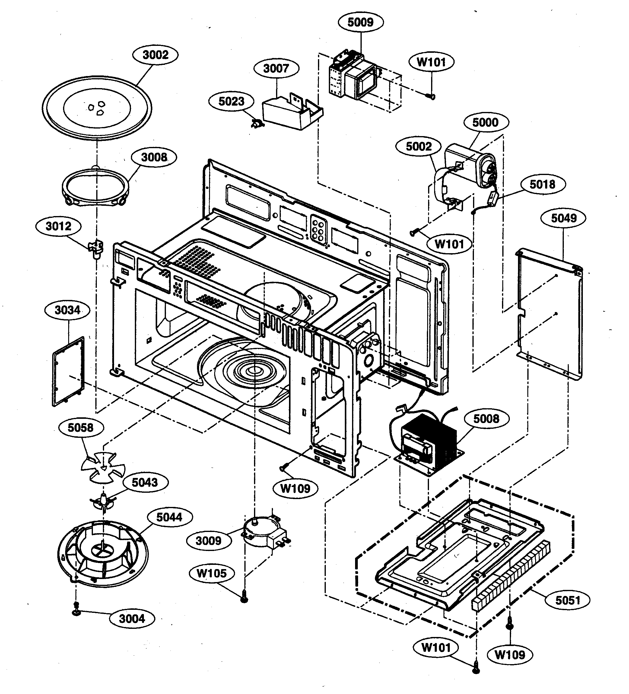 Kenmore Model 72180602500 Microwave Hood Combo Genuine Parts