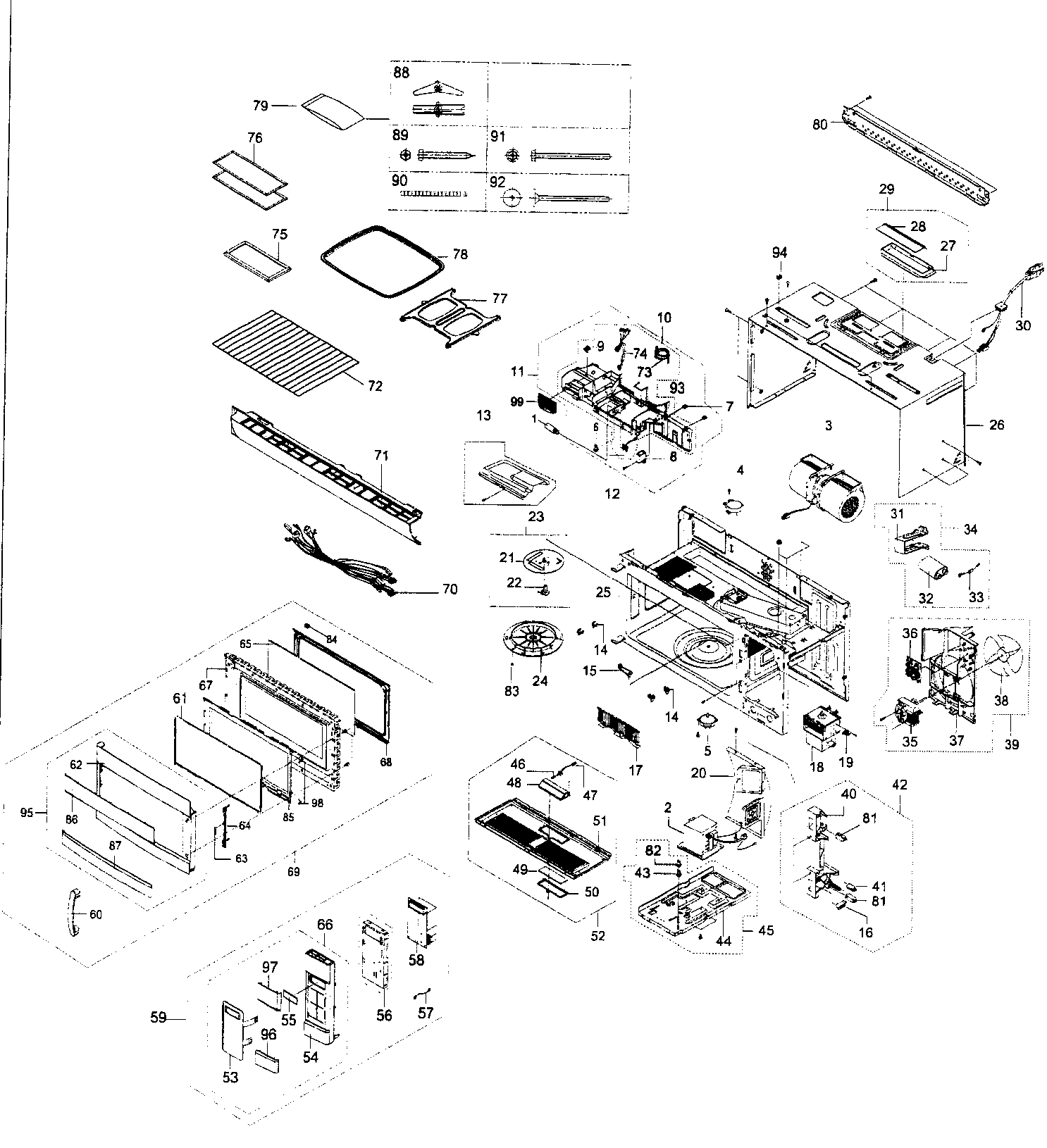 kenmore microwave parts diagram