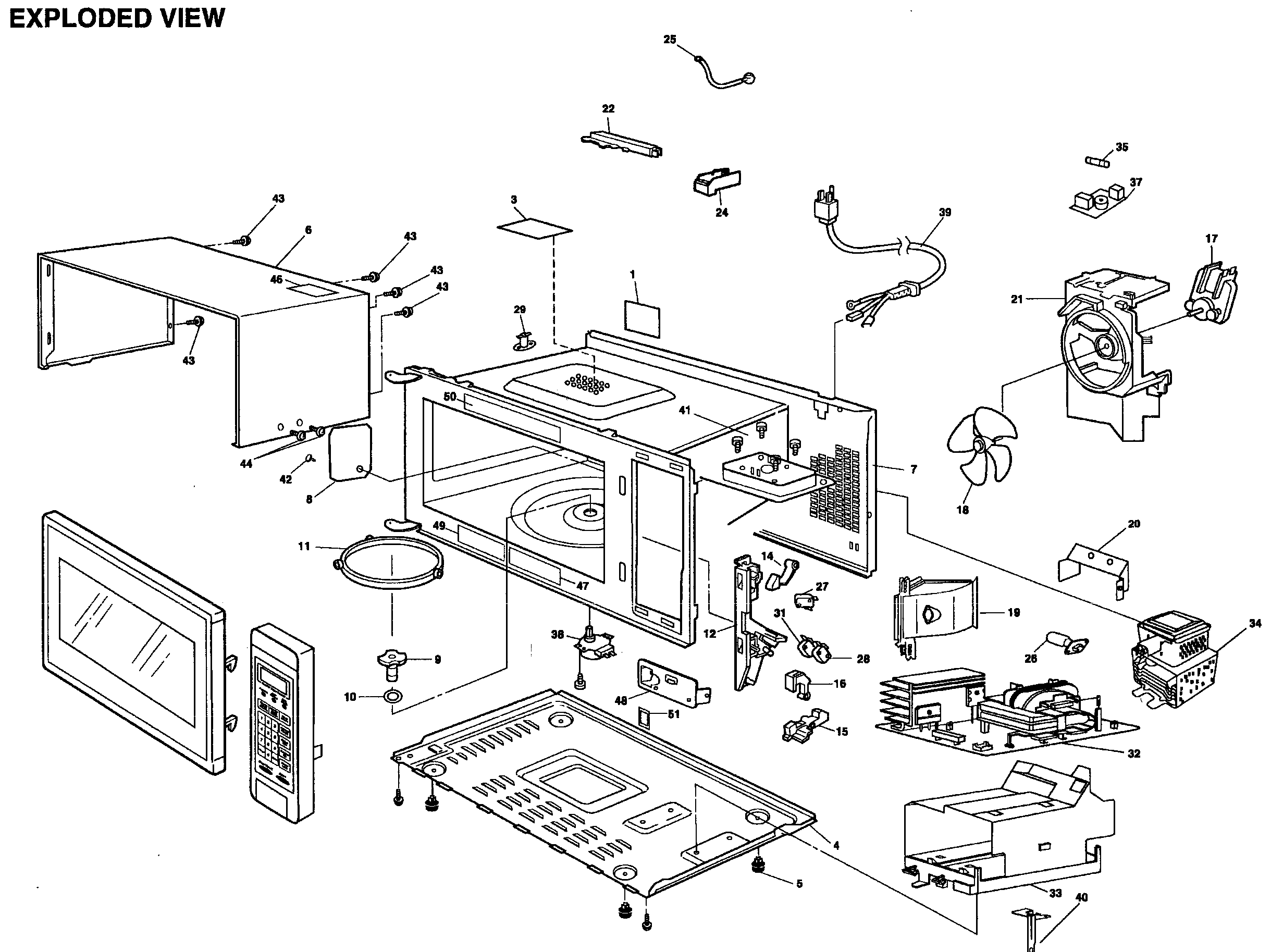 EXPLODED VIEW Diagram & Parts List for Model NNSD997S Panasonic-Parts