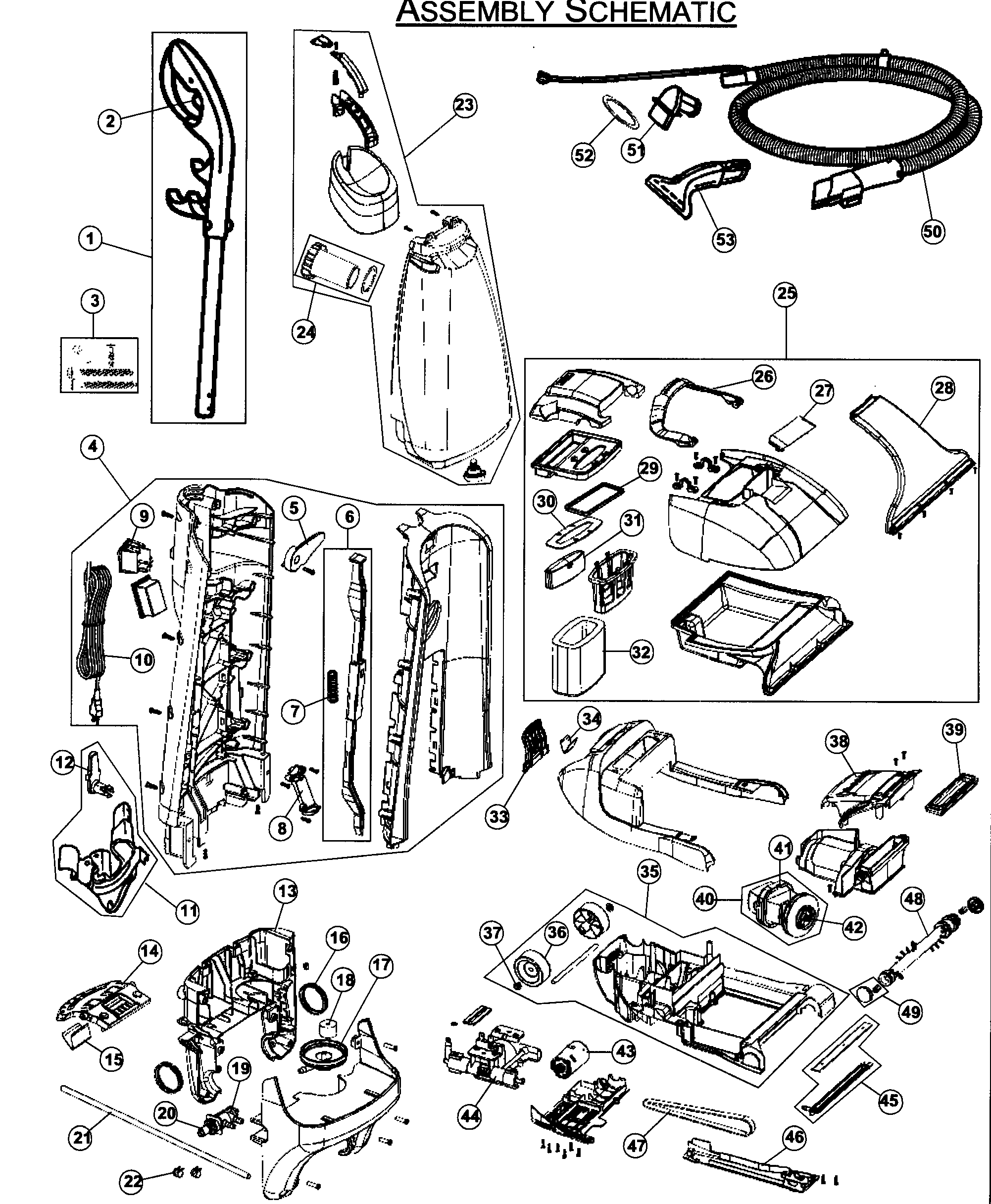 hoover steamvac spinscrub parts diagram