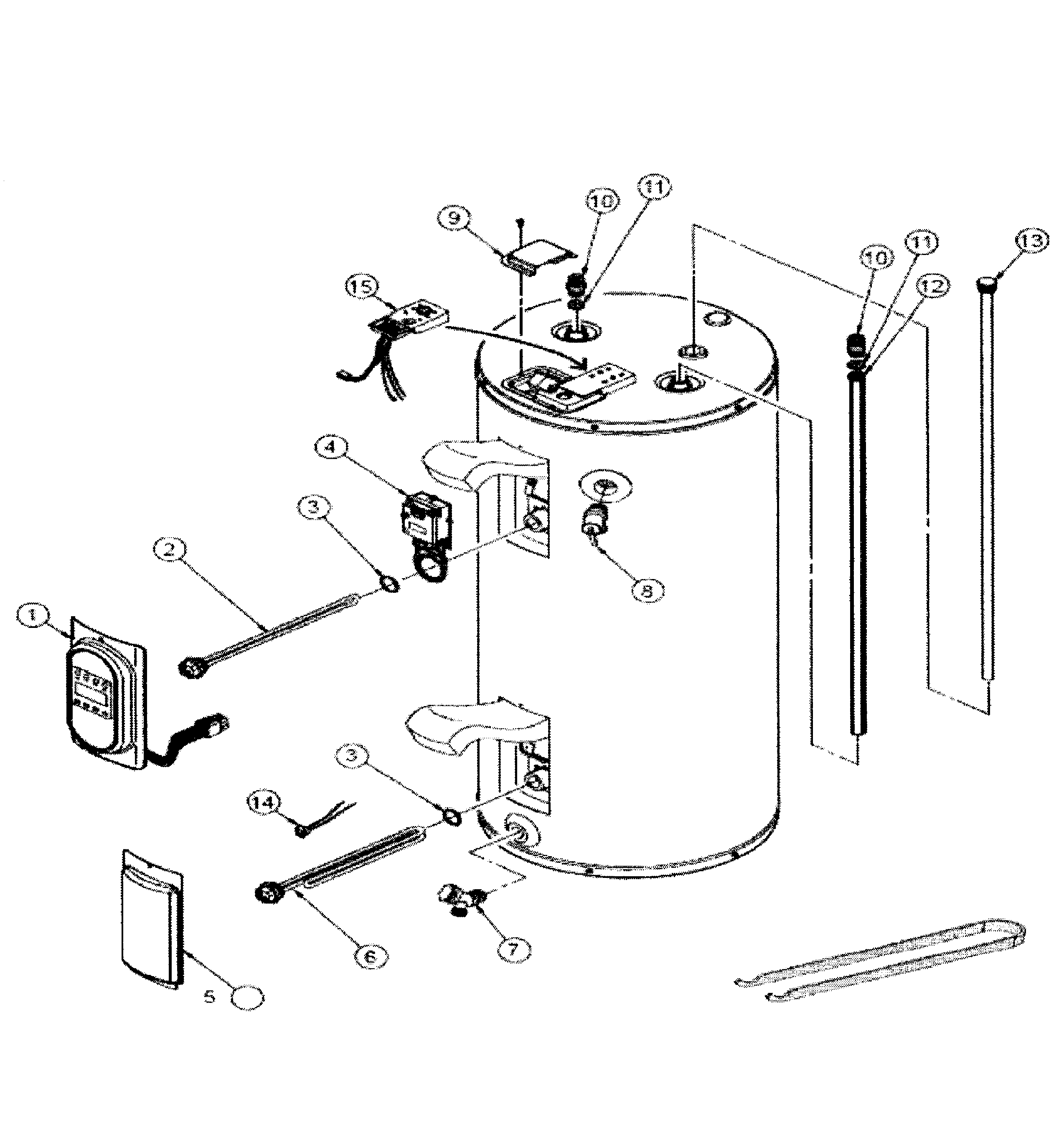 WHIRLPOOL WATER HEATER Parts | Model es40r9245d | Sears ... water heater electrical diagram 