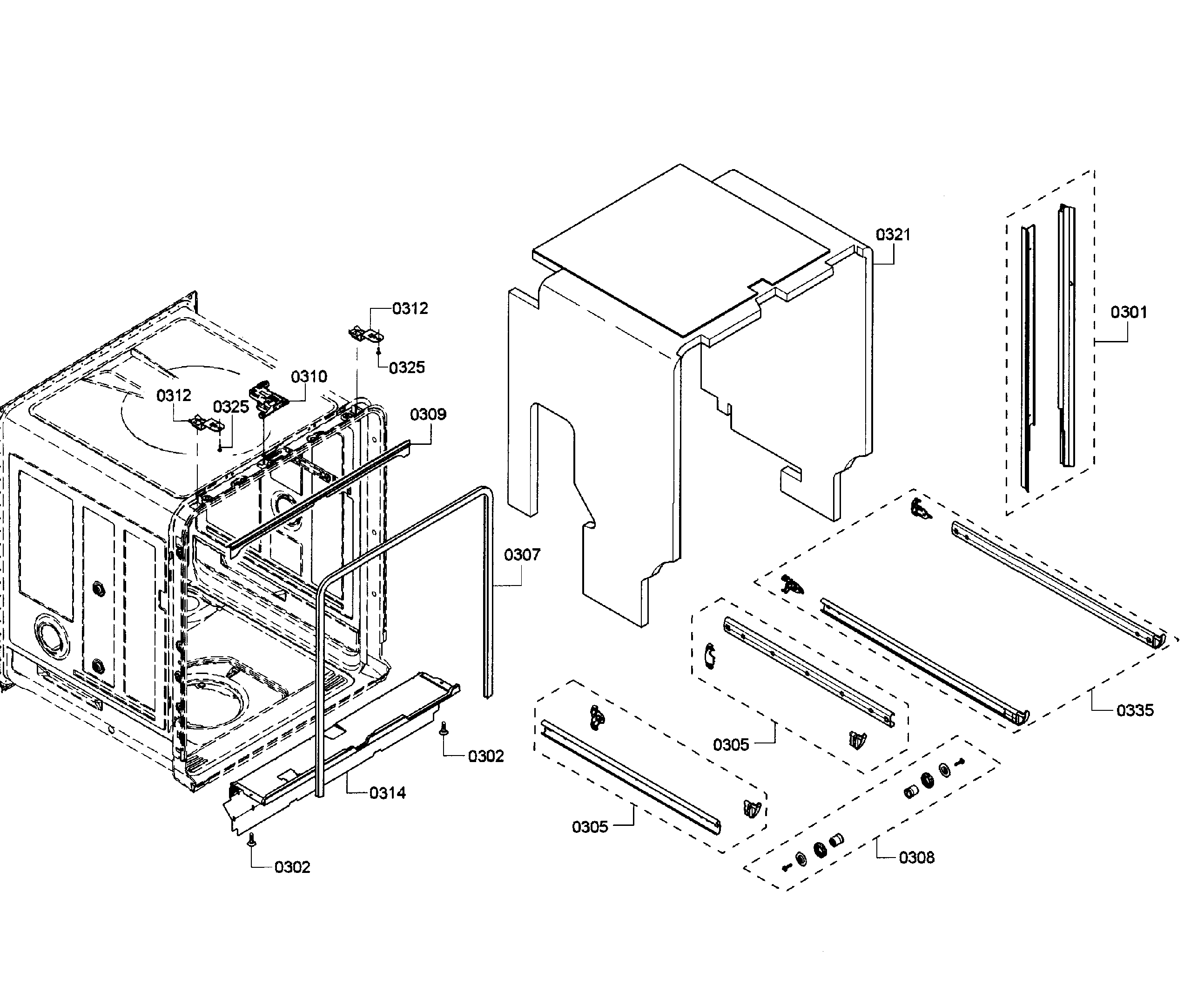 bosch silence plus 44 dba parts diagram