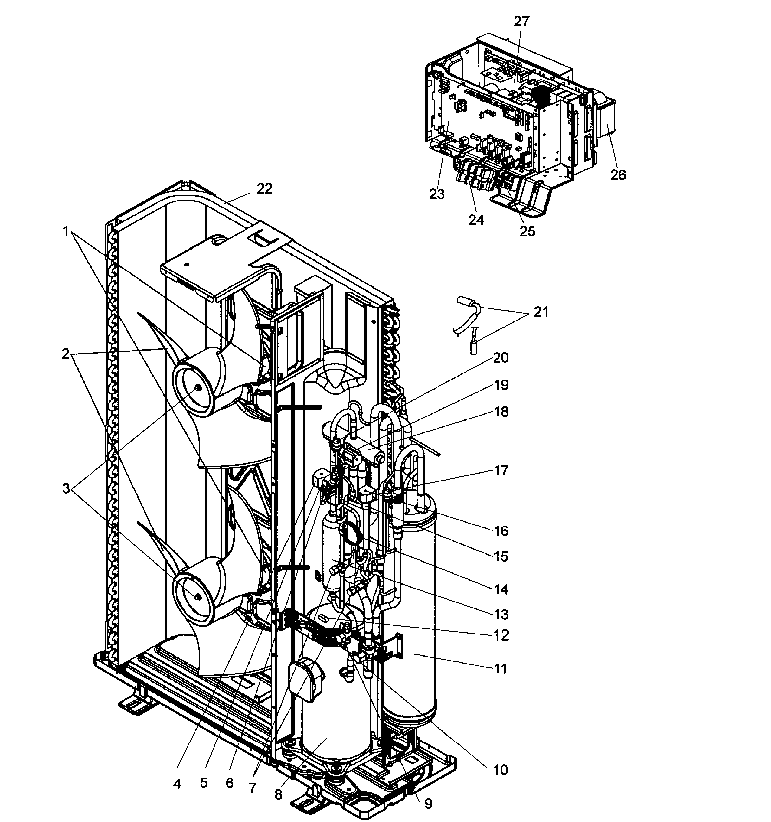 Mitsubishi model MXZ-8B48NA air-conditioner/heat pump(outside unit) genuine parts