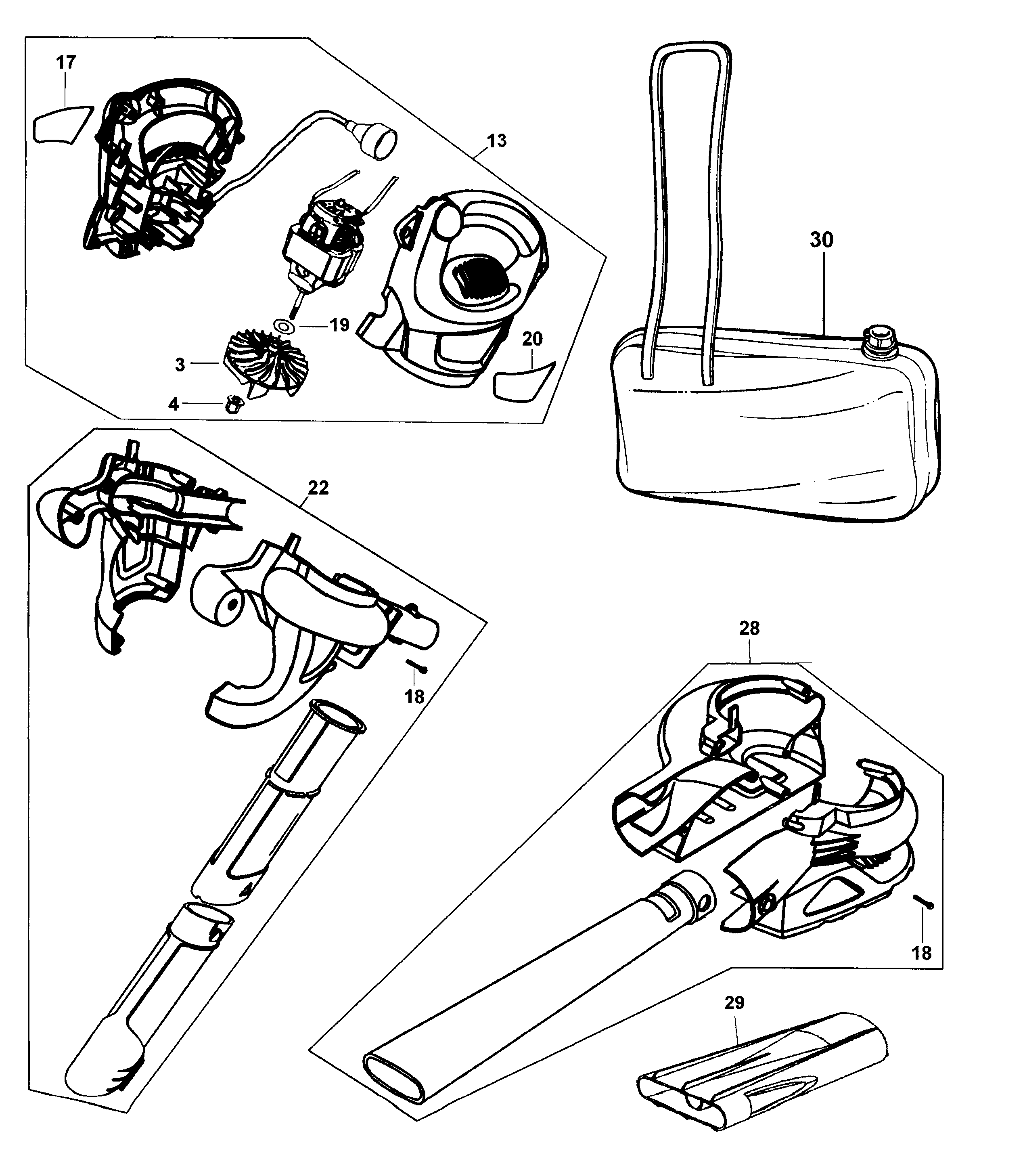 Black Decker Bv4000 Type 4 Electric Leaf Blower Parts Sears Partsdirect