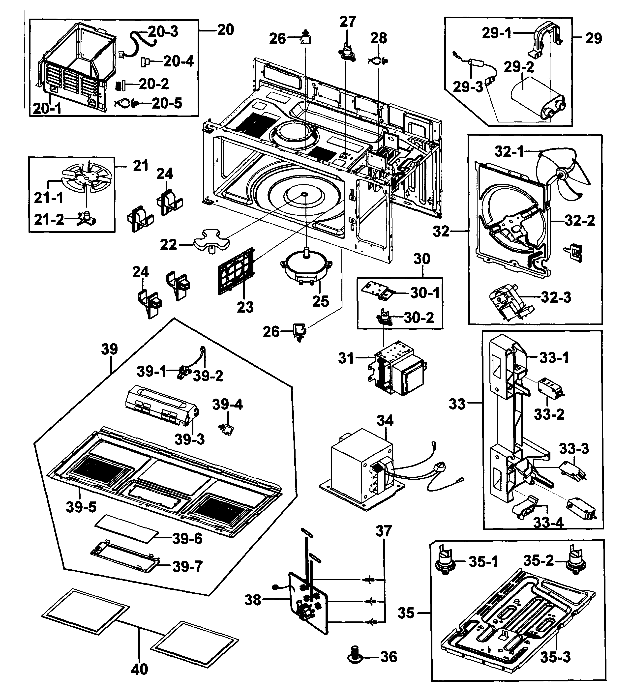 Kenmore Model 40185053310 Microwave Hood Combo Genuine Parts