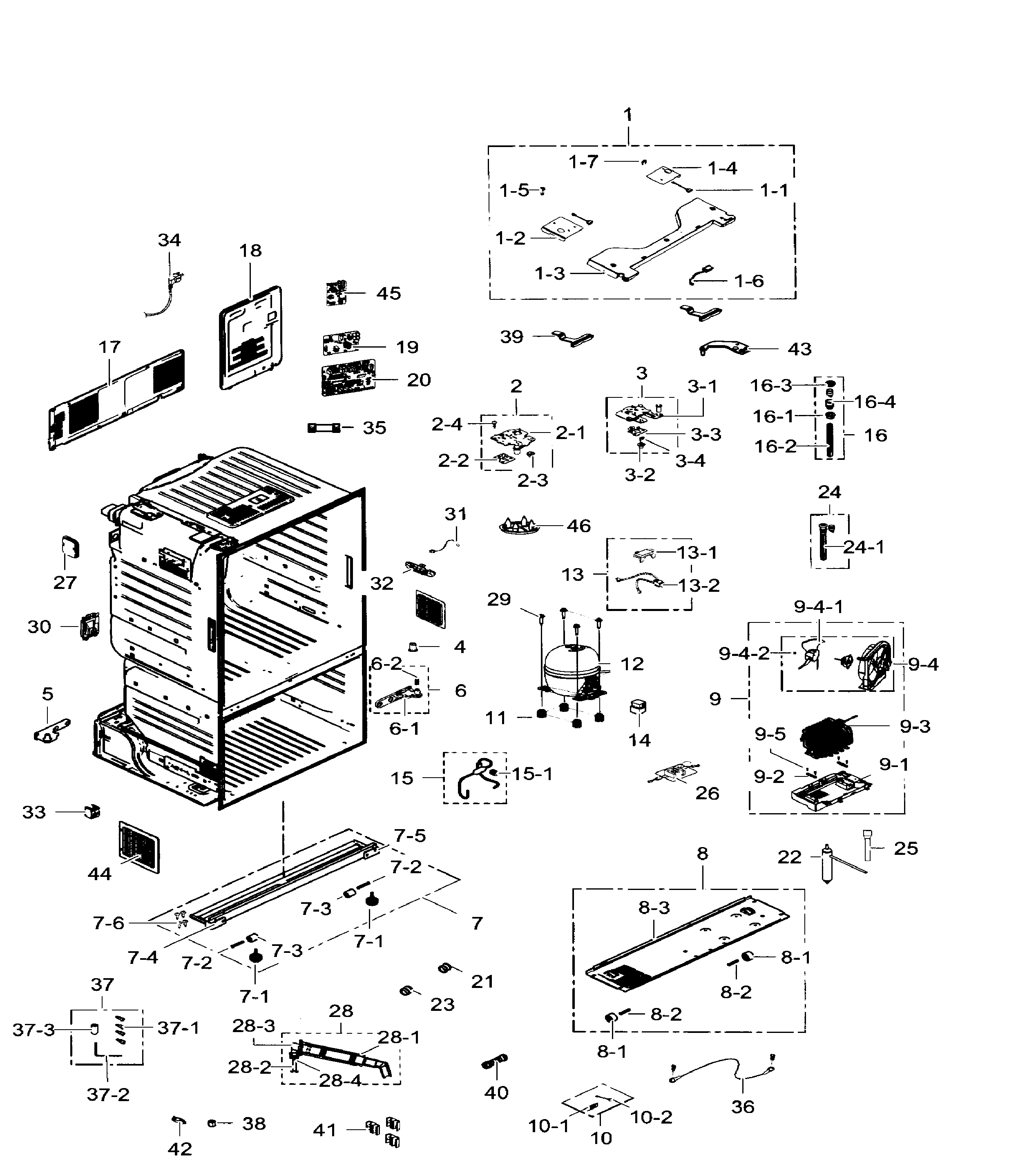 Wiring Samsung Diagram Refrigerator Samsung RF18HFENBBC/AA00 bottom