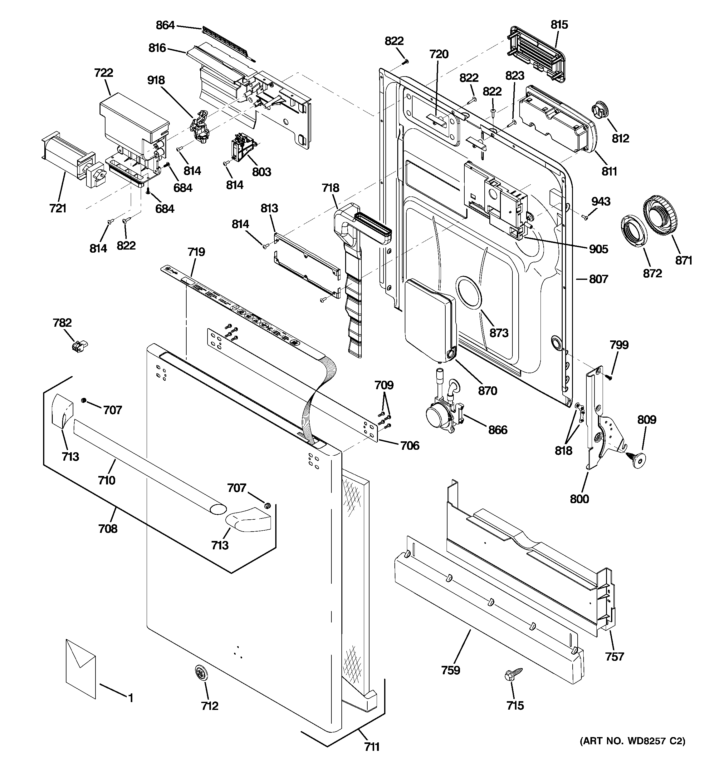 Ge cafe dishwasher parts diagram