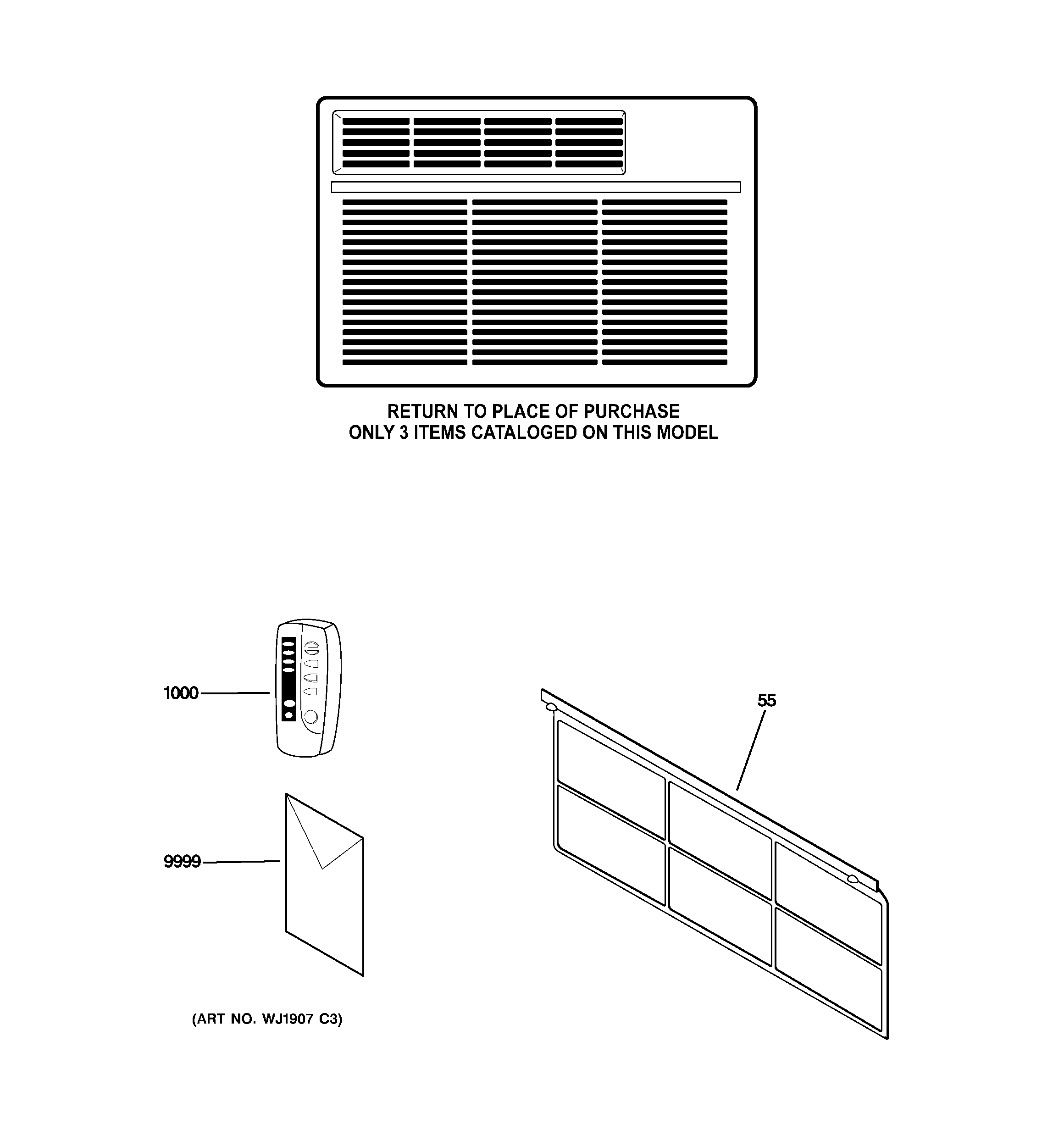 Ge Window Air Conditioner Parts Diagram Ge Aeh10amg1 Room Air