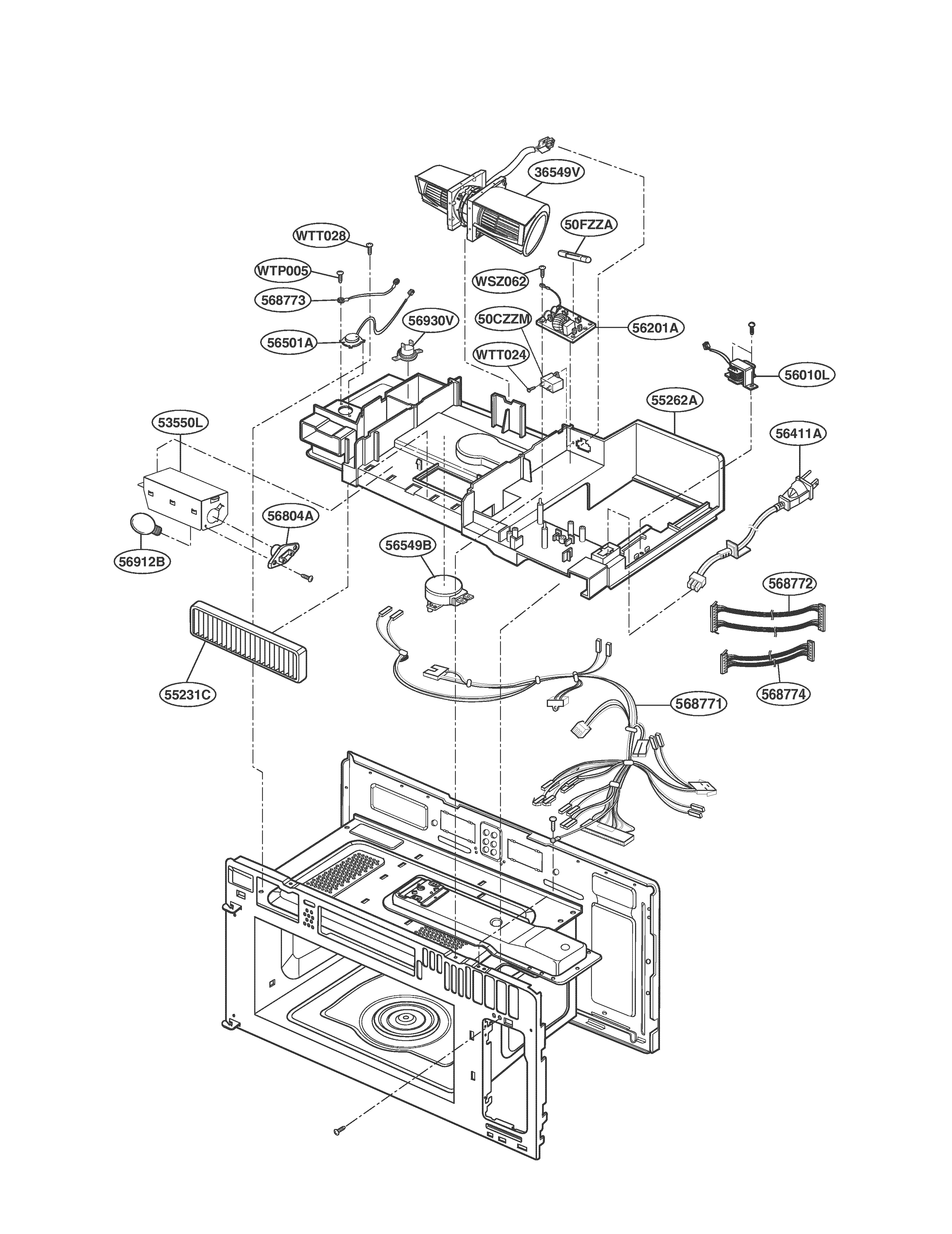 Lg Model Lmvm2075sw Microwave Hood Combo Genuine Parts