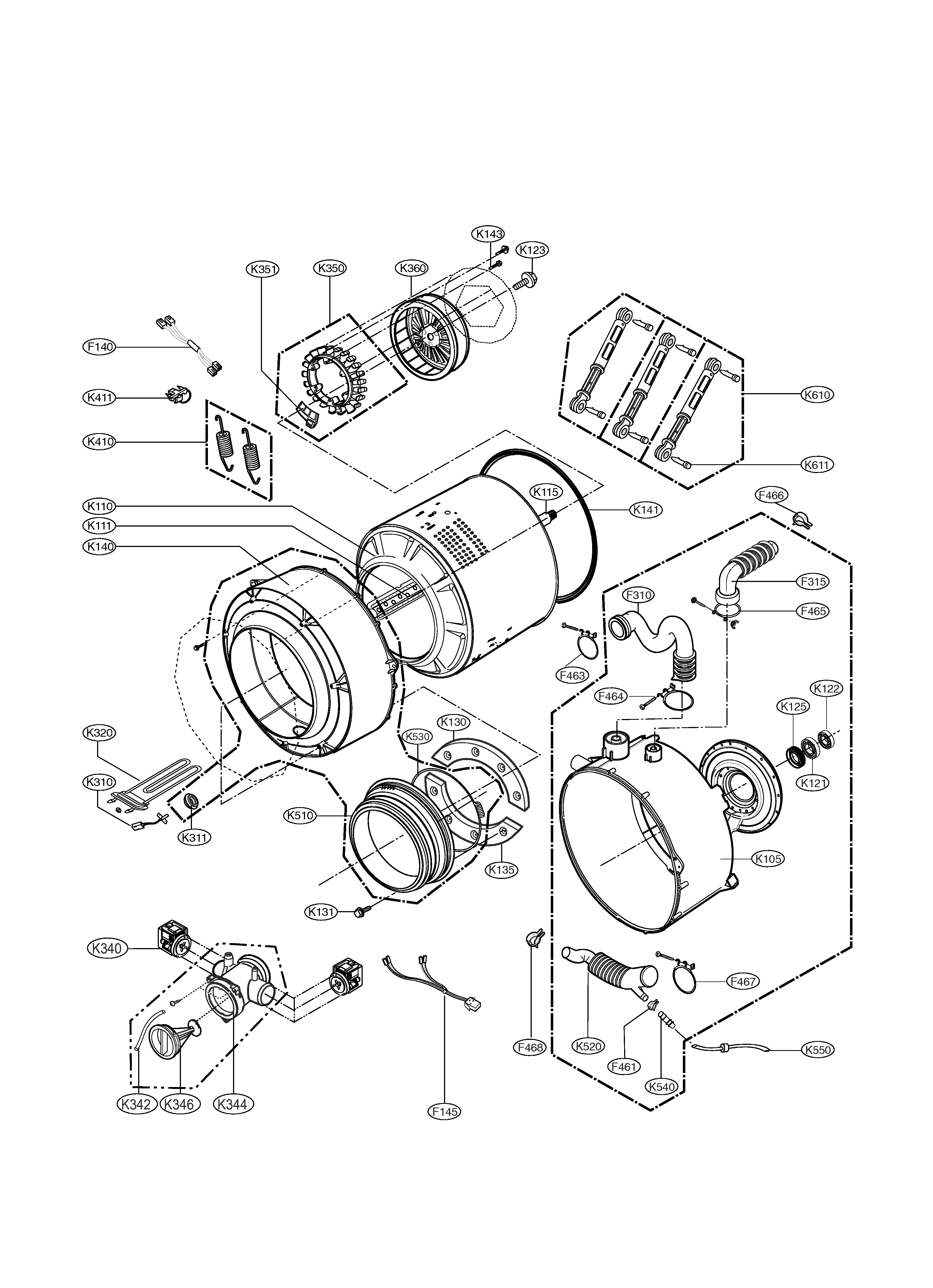 Lg Wm2455hw Washer Parts Sears Partsdirect
