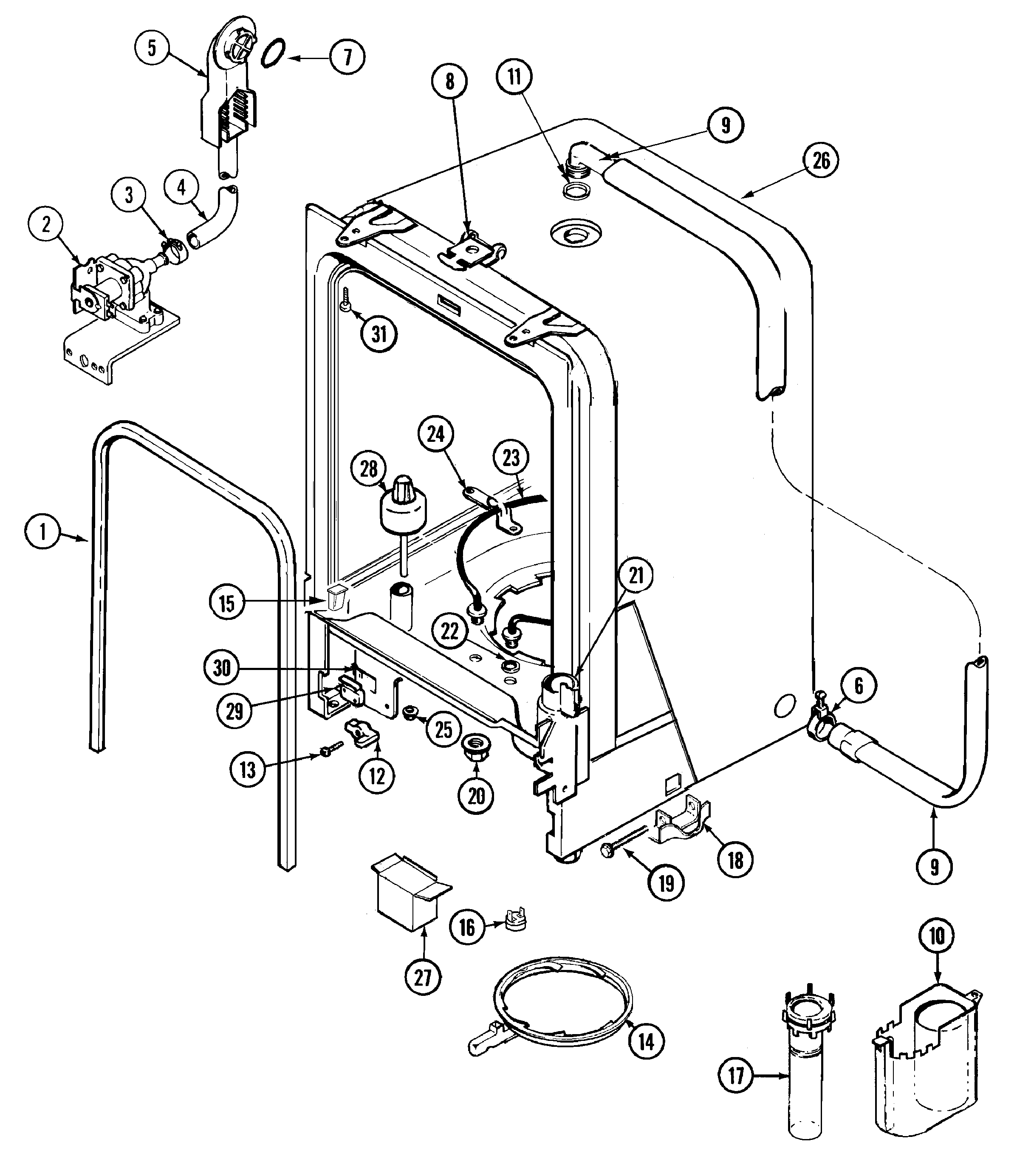 Maytag PDC3600AWE dishwasher parts 