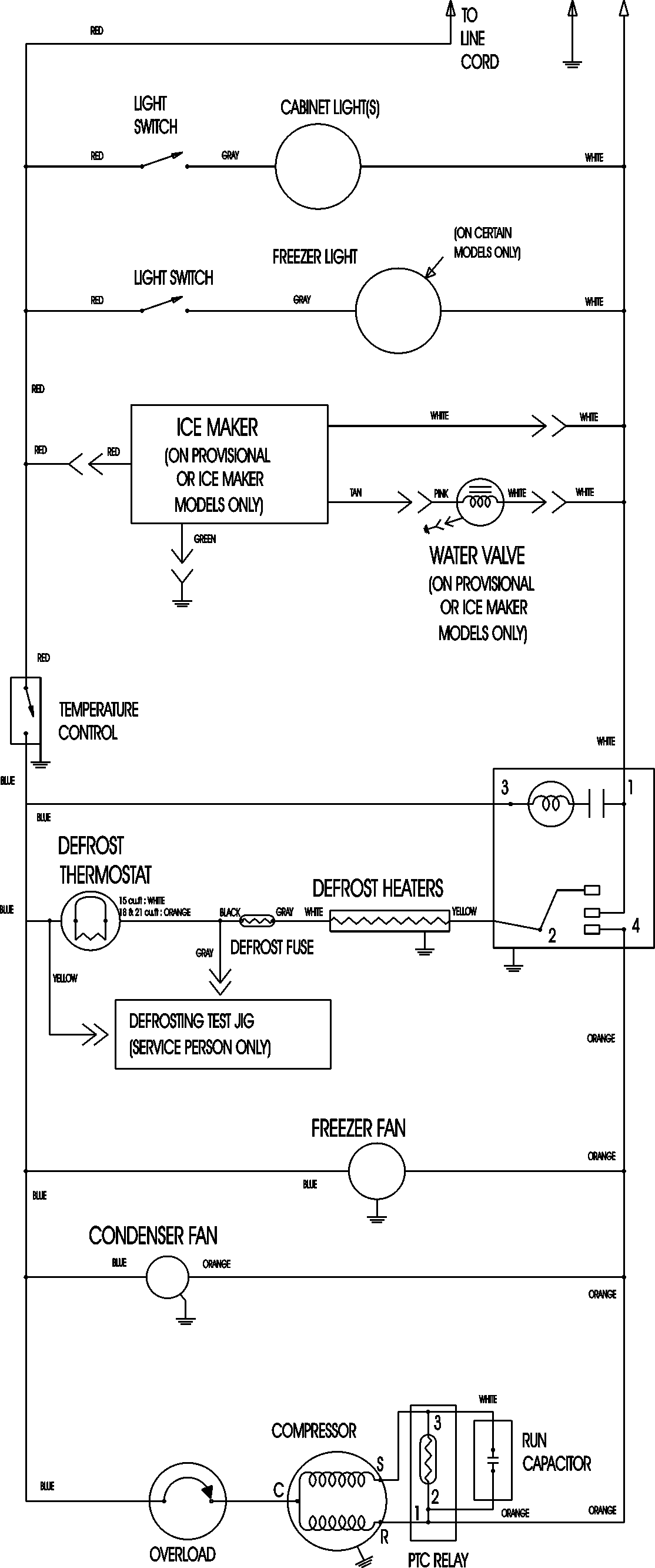 Admiral LTF1812ARW top-mount refrigerator parts | Sears PartsDirect | Admiral Refrigerator Wiring Schematic | | Sears Parts Direct