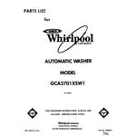 Whirlpool GCA2701XSW1 washer parts | Sears PartsDirect