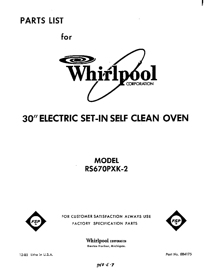 Whirlpool Rs670pxk2 Electric Range - Whirlpool Range Rs670pxk Wiring Diagram Whirlpool Rs670pxk2 Electric Range - Whirlpool Range Rs670pxk Wiring Diagram