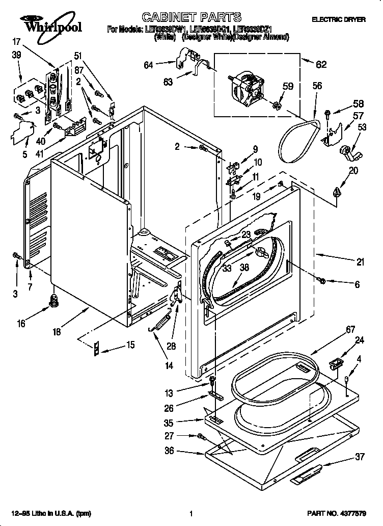 Whirlpool Estate Dryer Wiring Diagram - Complete Wiring Schemas