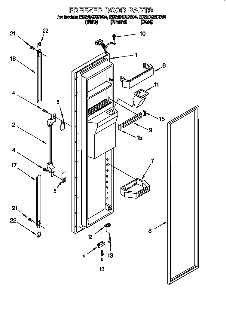 Whirlpool ED25DQXDW04 Side-by-side Refrigerator Parts | Sears PartsDirect