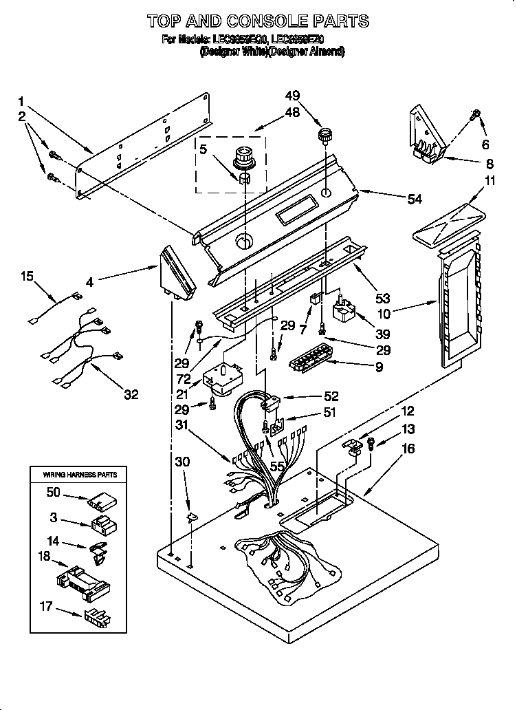 Diagram & Parts List for Model lec8858eq0 Whirlpool-Parts Dryer-Parts ...