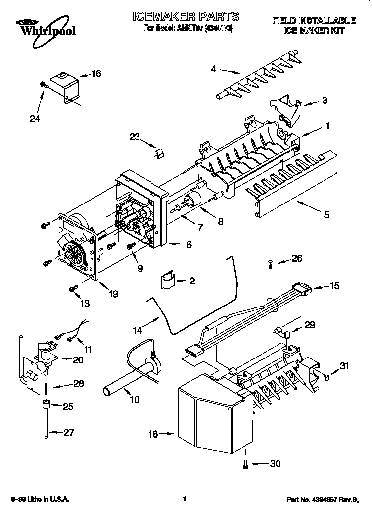 Full Size whirlpool ice maker wiring schematic 