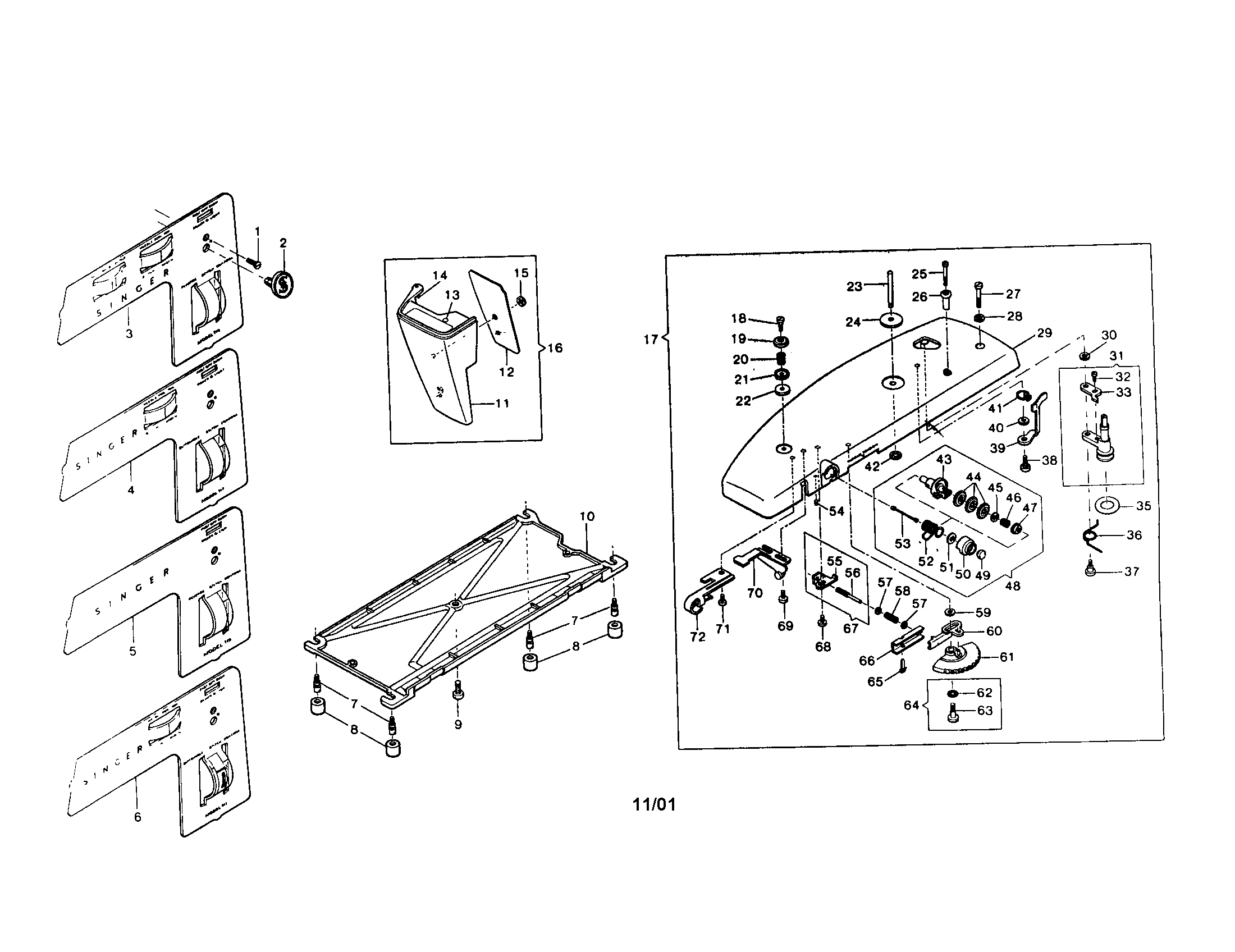 Singer 401a Parts List
