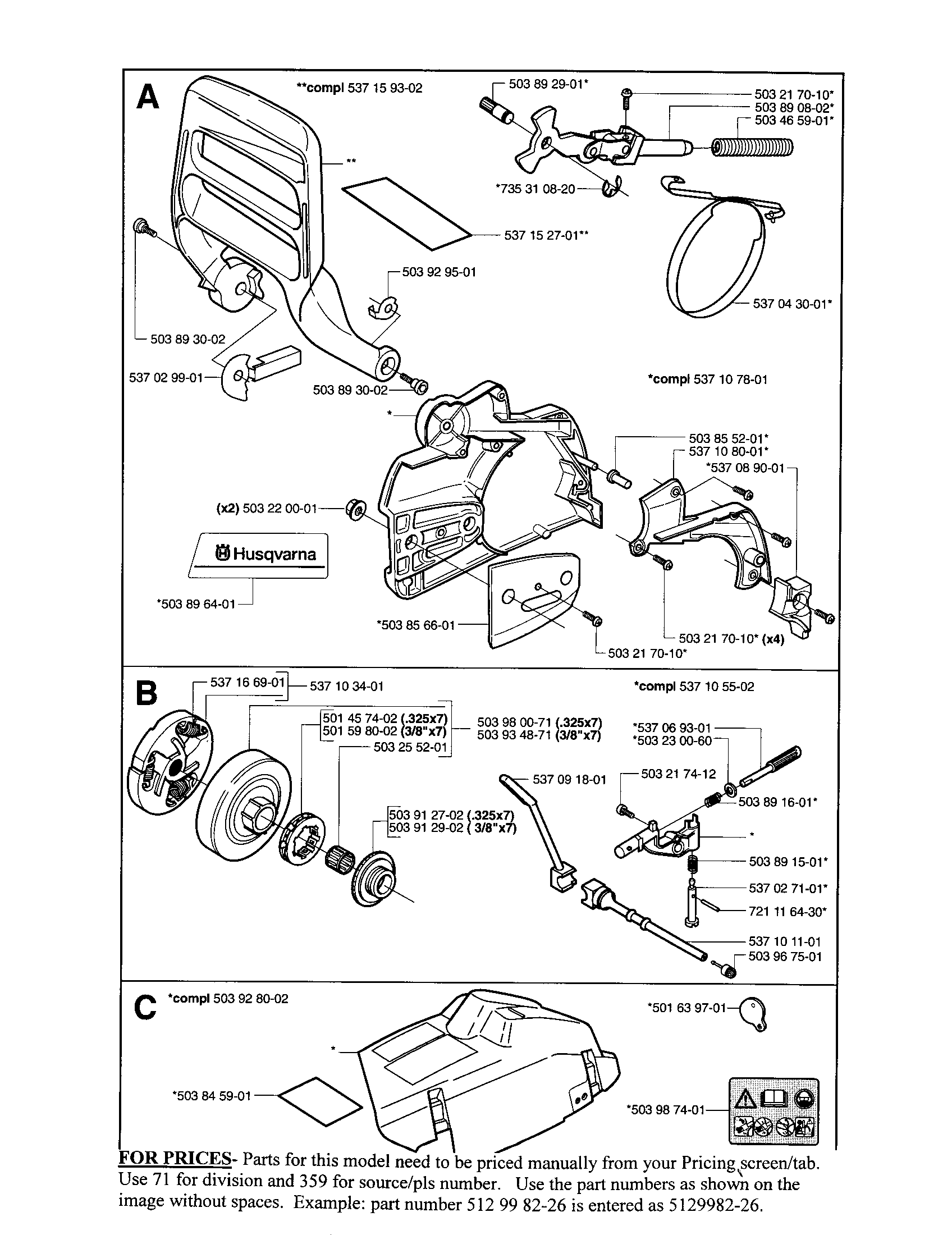 Husqvarna 50 Chainsaw Parts Diagram