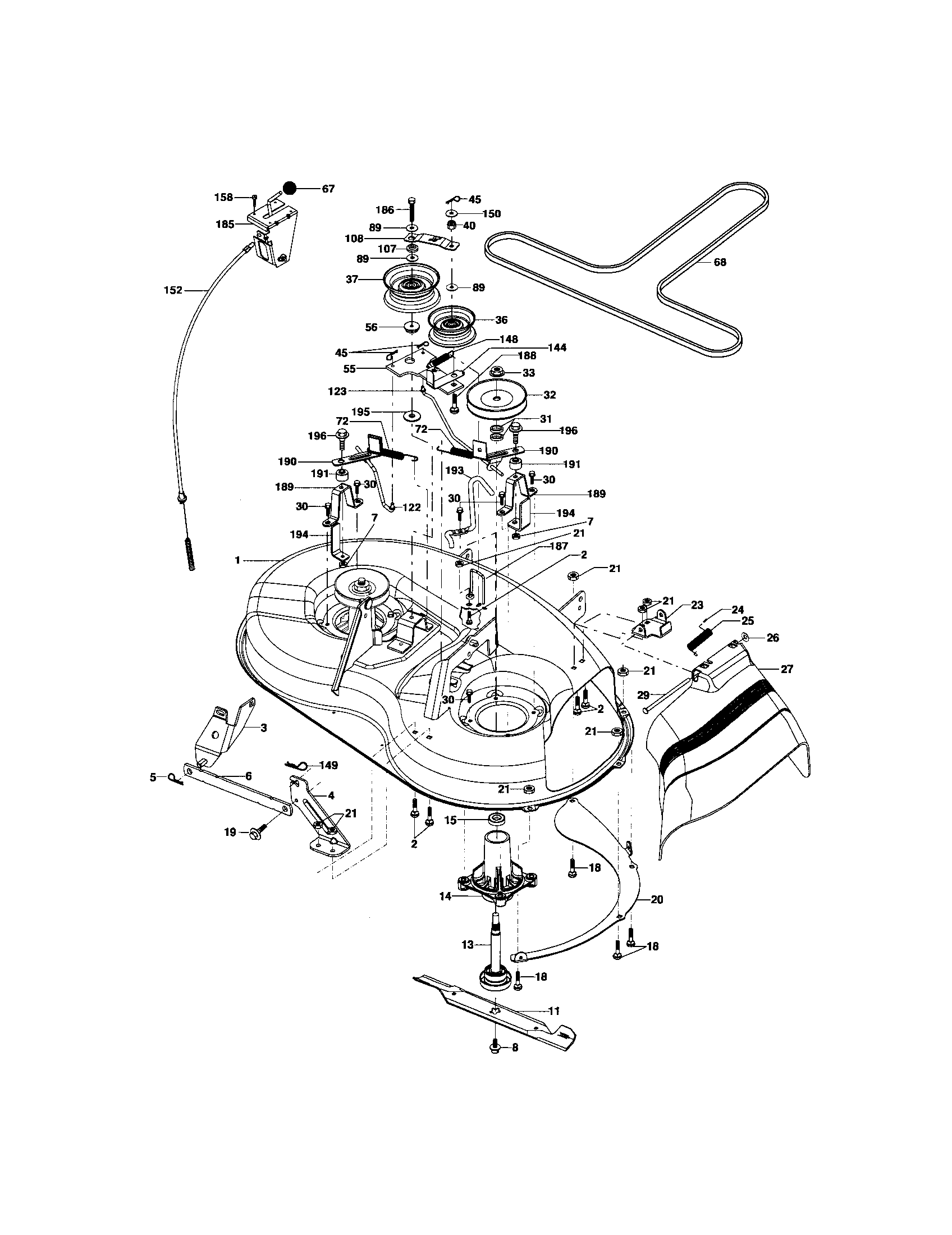 craftsman t1000 deck belt diagram