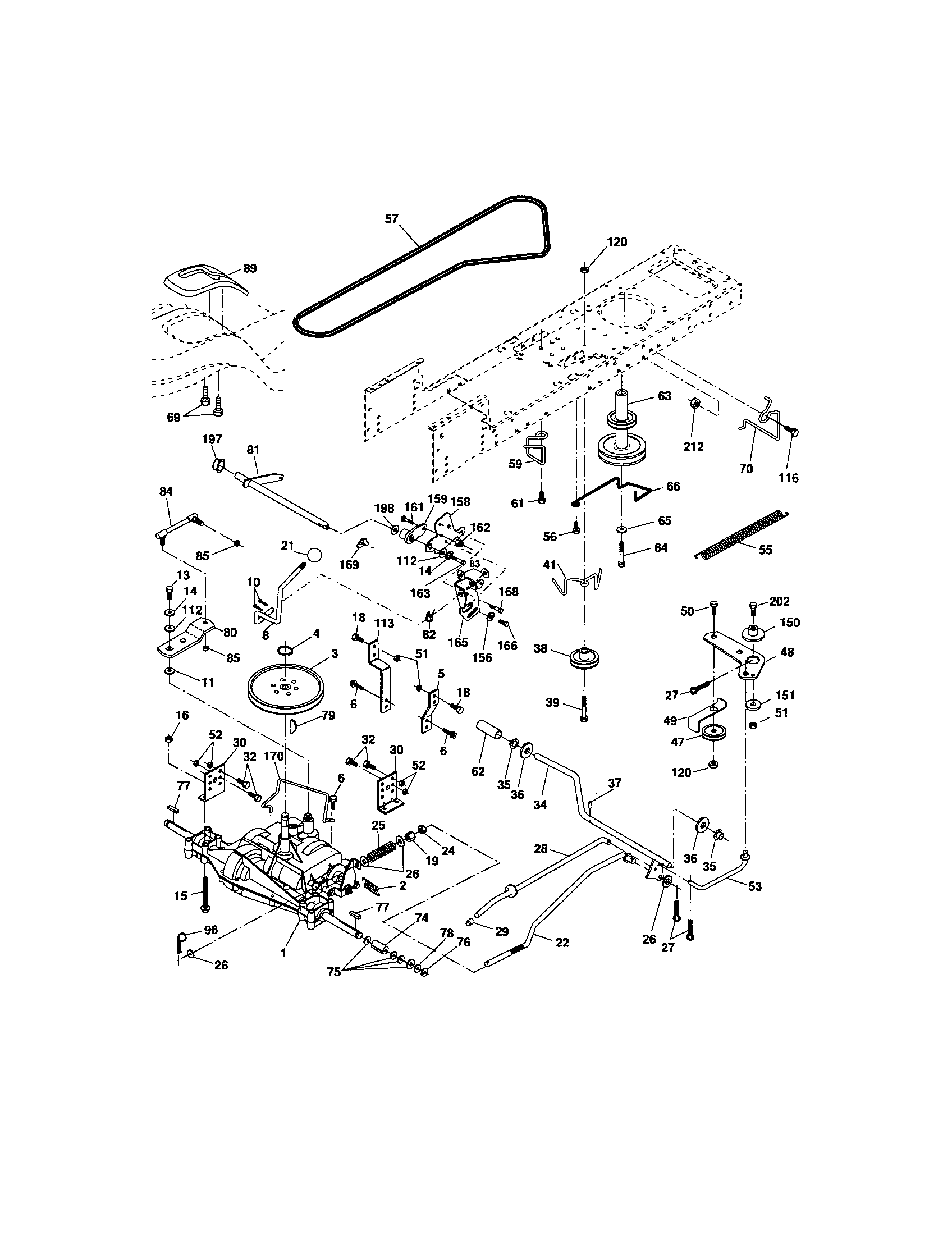 Model # 917276391 Craftsman Tractor   Lift assembly (29 parts)