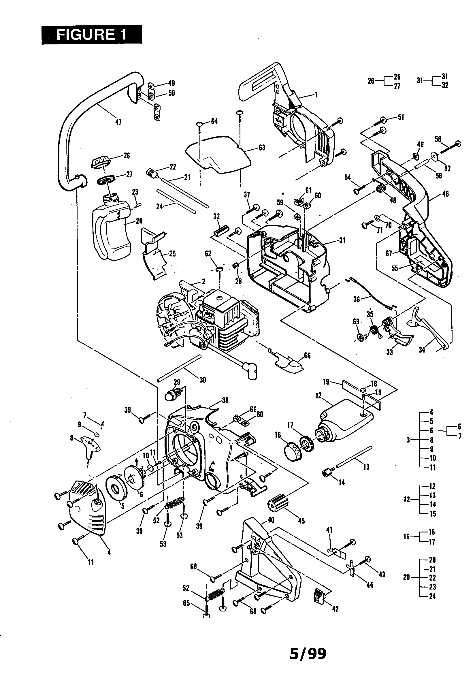 Mcculloch 3200 chainsaw parts diagram