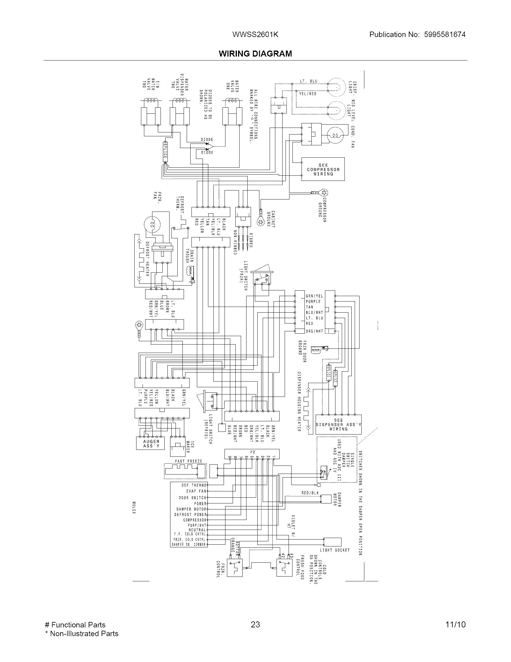 WHITE-WESTINGHOUSE Refrigerator Wiring diagram Parts
