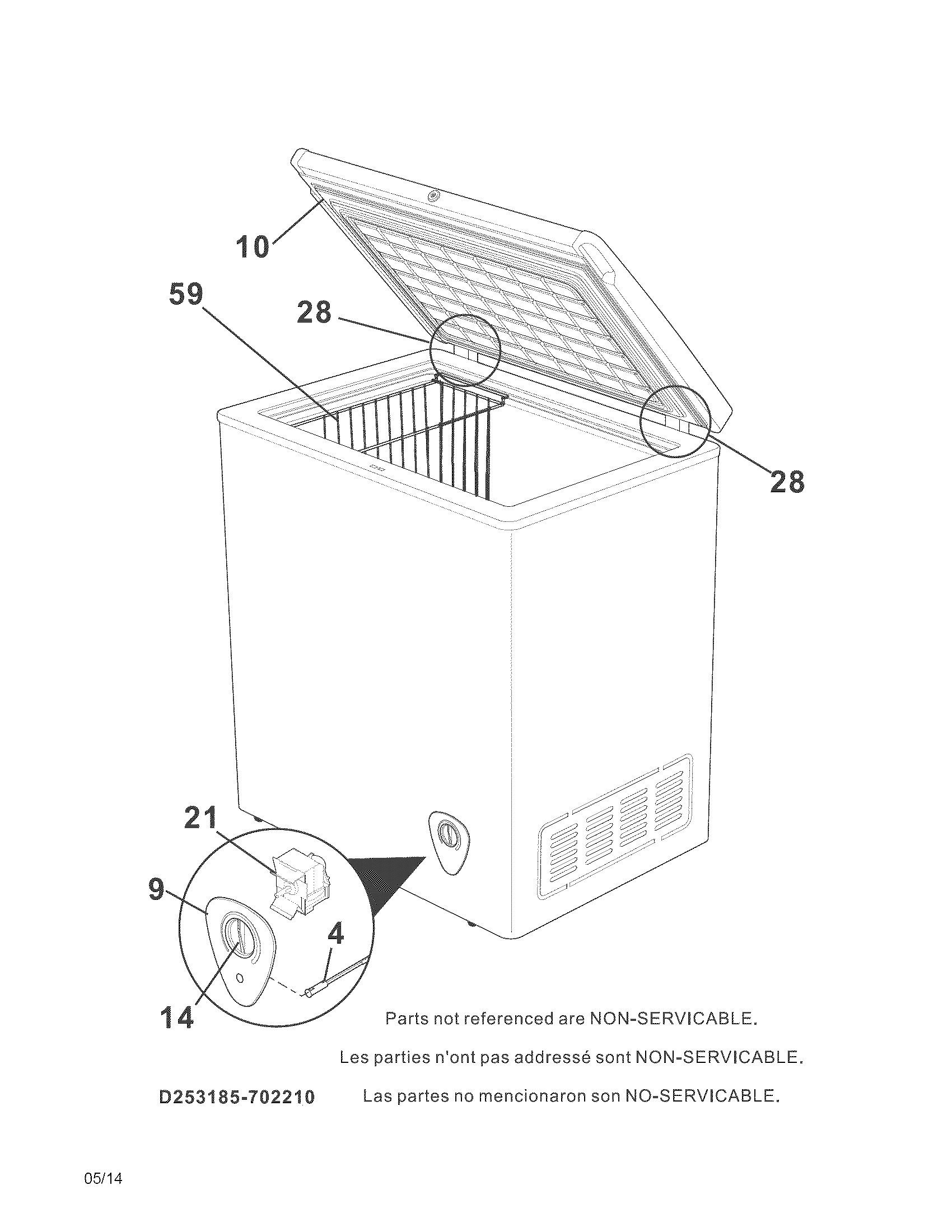 Kenmore 25312502410 Chest Freezer Parts Sears Partsdirect