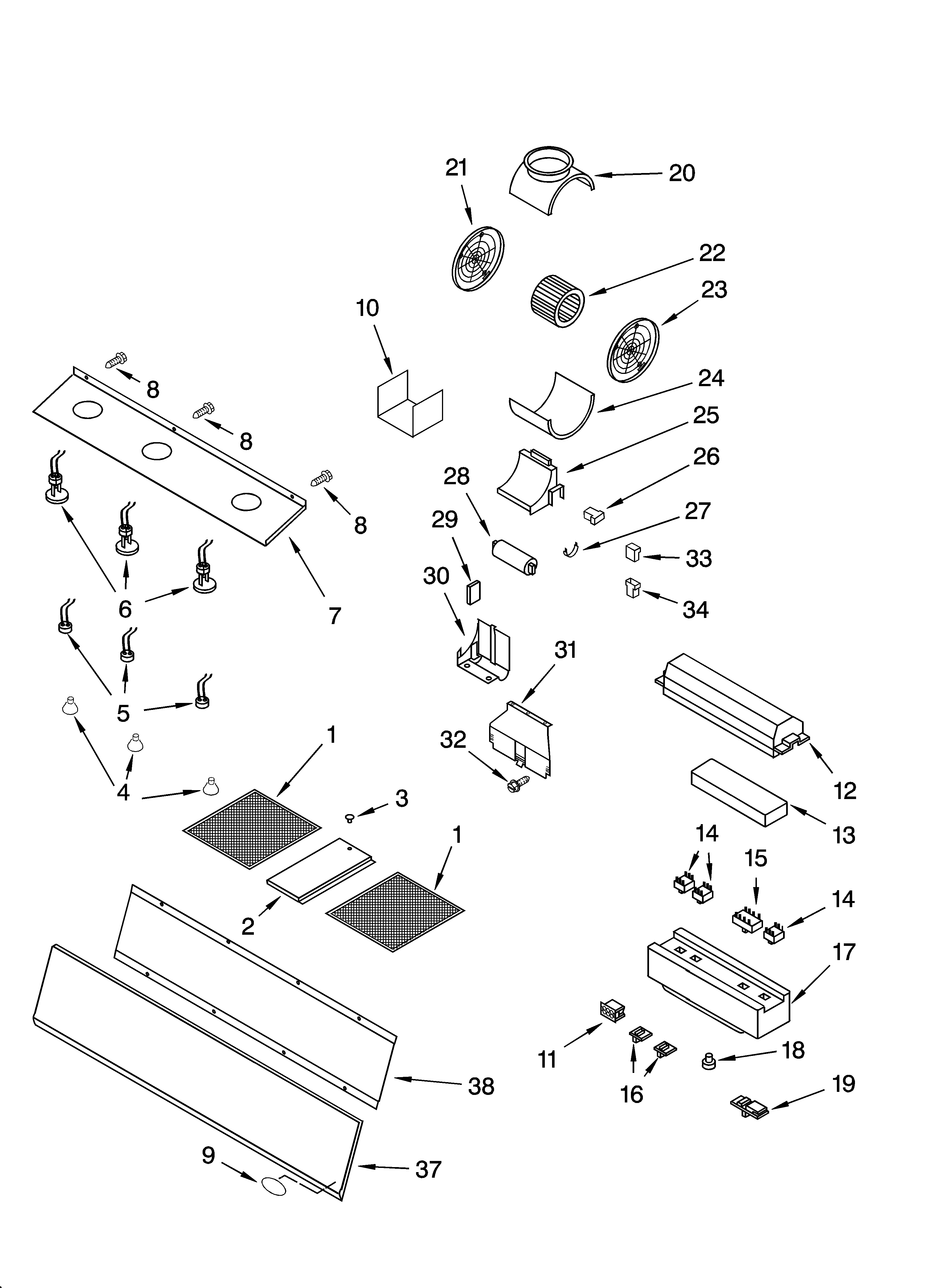 Vent a hood parts manual