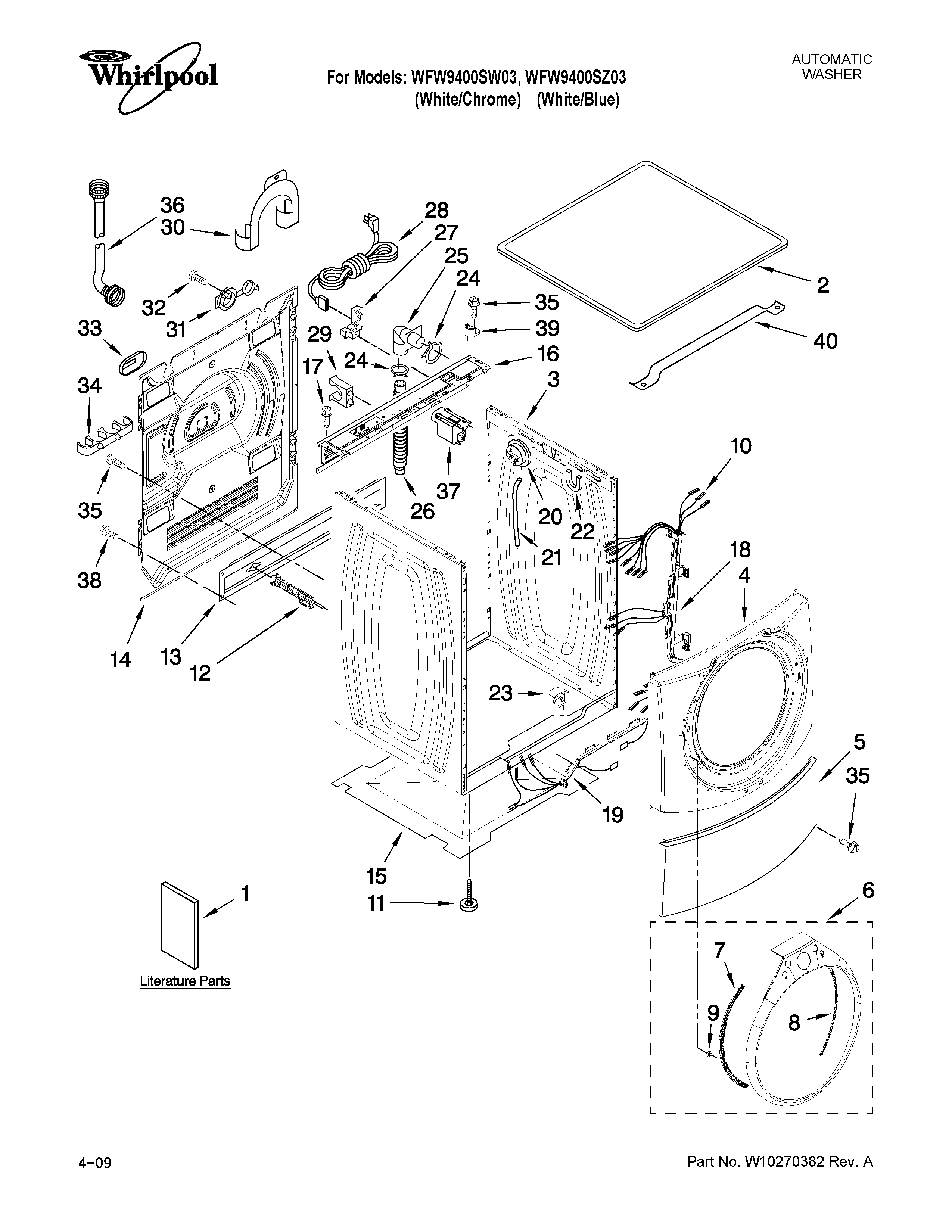 Whirlpool duet front load washer parts diagram