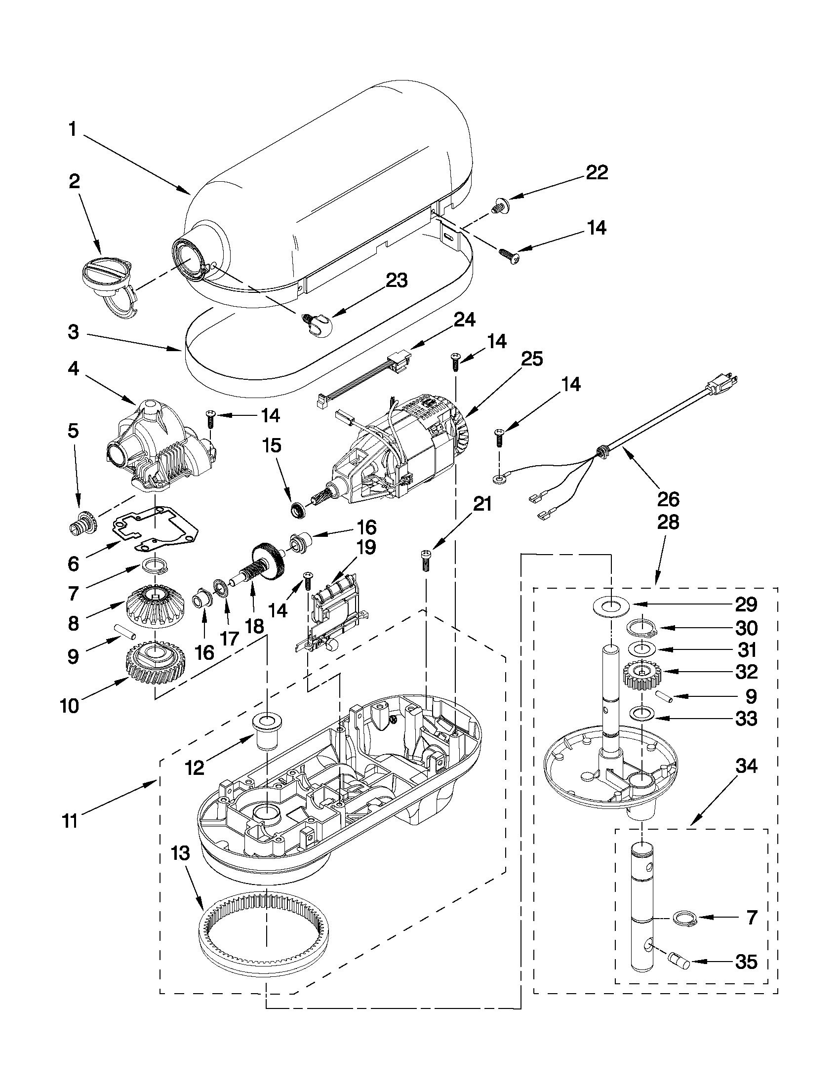 Kitchenaid Mixer 600 Parts Diagram | Review Home Co