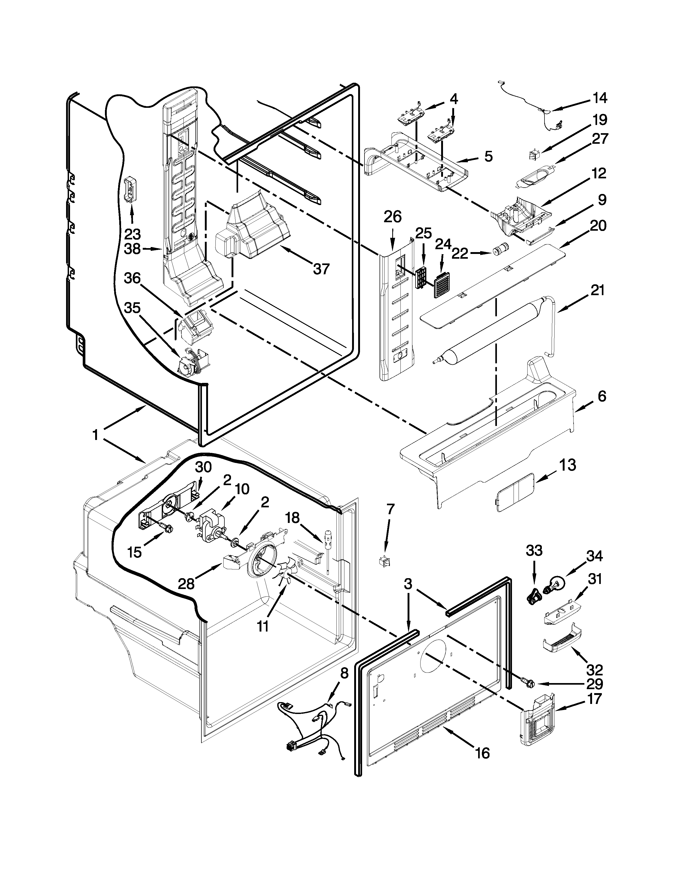 Inside Whirlpool Refrigerator Parts Diagram - Diagram Media