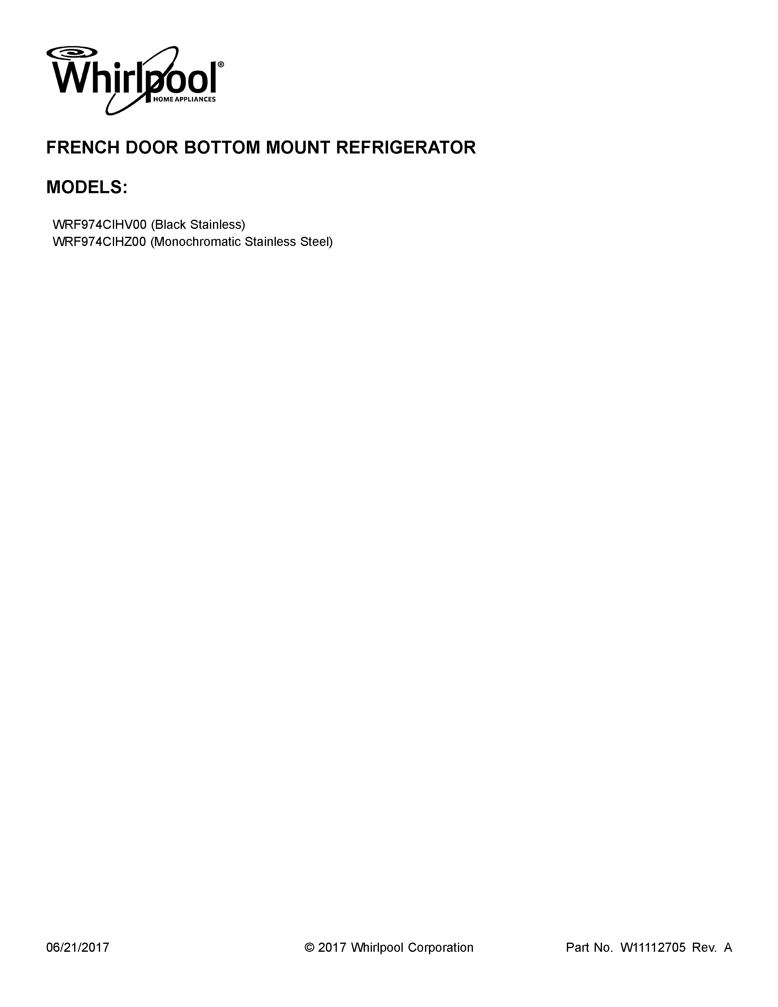 whirlpool model wrf974cihv00 bottom mount refrigerator genuine parts rh  searspartsdirect com Haier Portable Air Conditioner Manual Haier America  Service ...