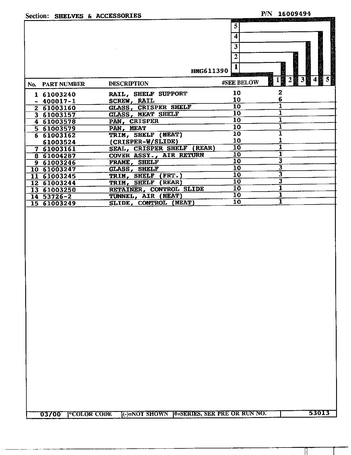 Admiral Admiral side by side refrigerator Shelves and accessories page 