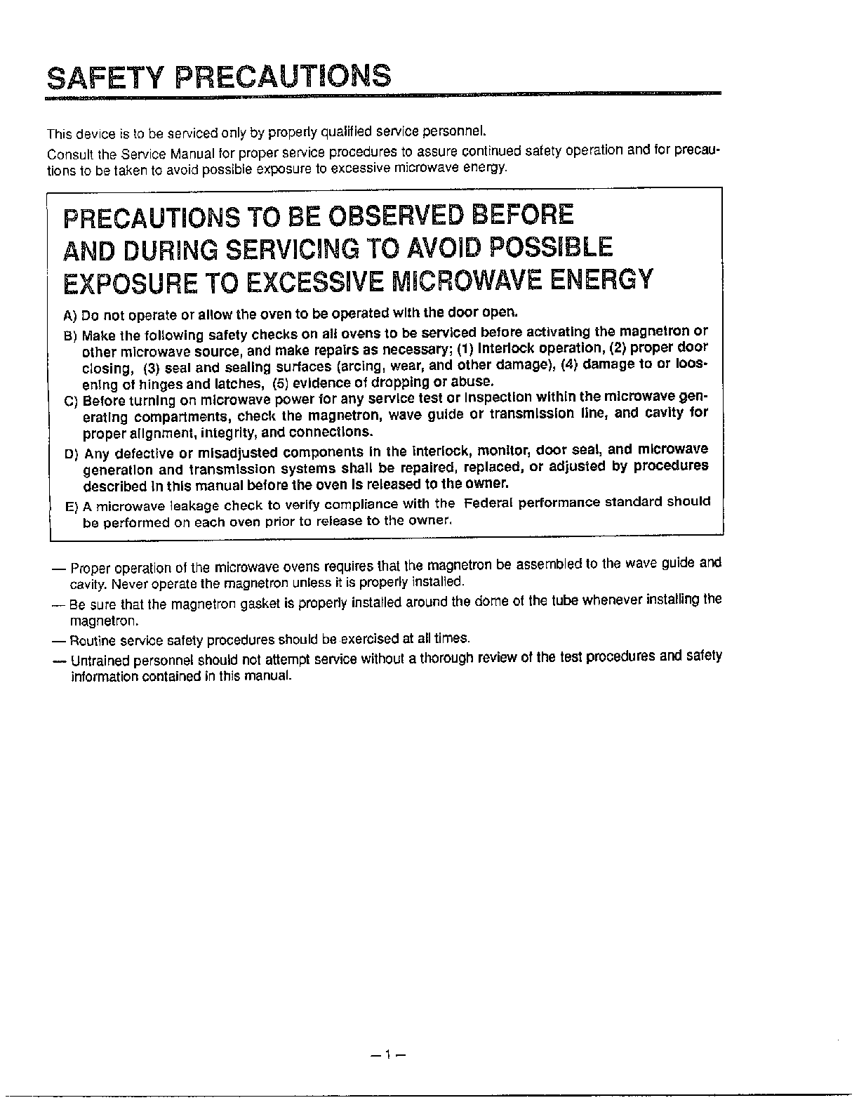 Goldstar Microwave Oven Parts Model Ma 1554m Sears Goldstar Microwave Oven Safety Precautions Parts