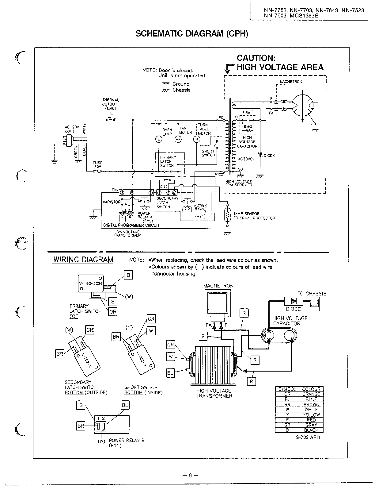 Panasonic Microwave Wiring Diagram